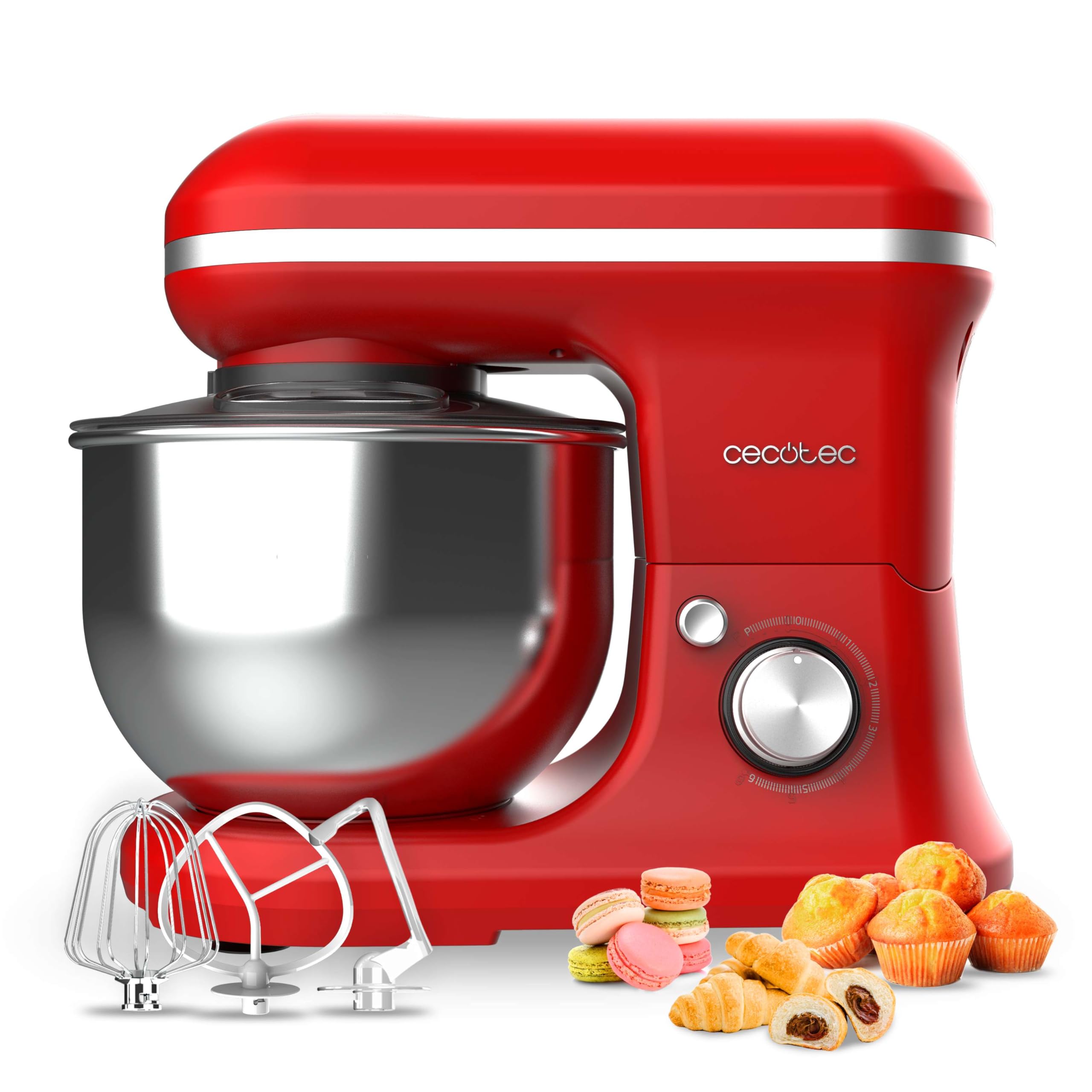Cecotec Batidora Amasadora Cecomixer Merengue 5L 1200 Azul, 1200 W en 6 Niveles, 5 Funciones, Movimiento Planetario, Diseño Elegante, Bol de Acero de 5 L y Accesorios para Batir y Amasar — view 16