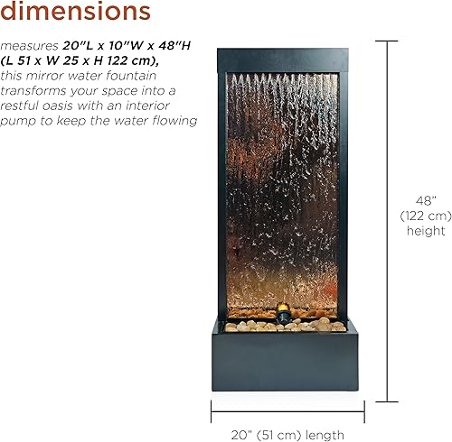 Miniatura 38 de Alpine MLT100 Espejo Cascada con piedras decorativas y luz, color Bronce, Ecléctico, Marrón 72 pulgadas - Bronce