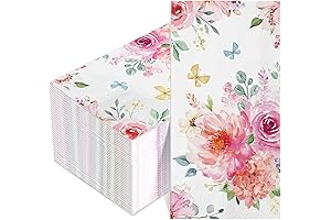 Nature Meets Elegance: 100 Pcs Floral Napkins for Refined Gatherings