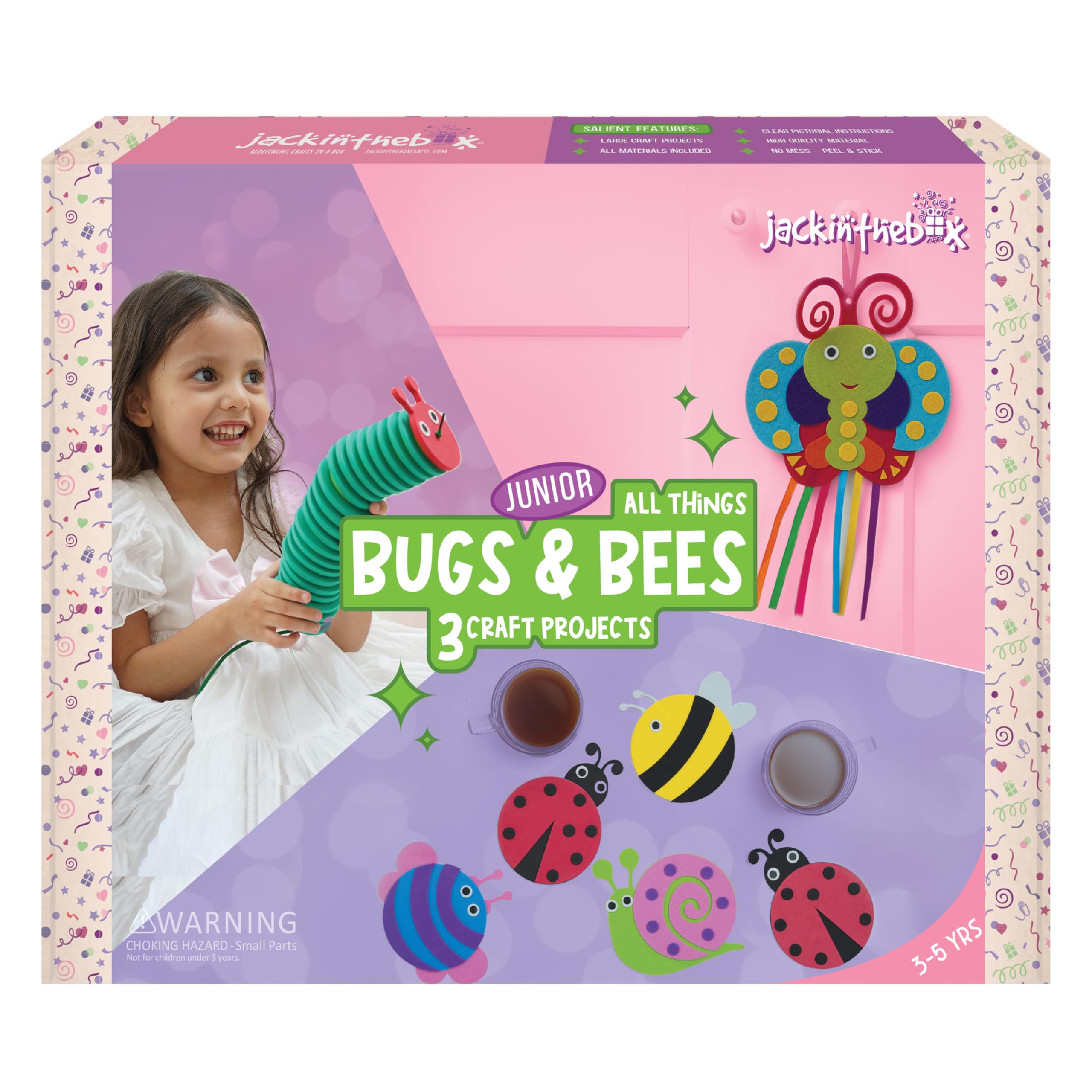 jackinthebox Bugs & Bees Themed Art & Craft Kit, 3in1 Craft Kit - Bugs Butterflies Caterpillar DIY Creative Activity, No Mess Art for Kids, Craft Kits & Supplies, Gifts for Boys & Girls Ages 3 4 5 (B08HXVY58H) Amazon Price History, Amazon Price Tracker