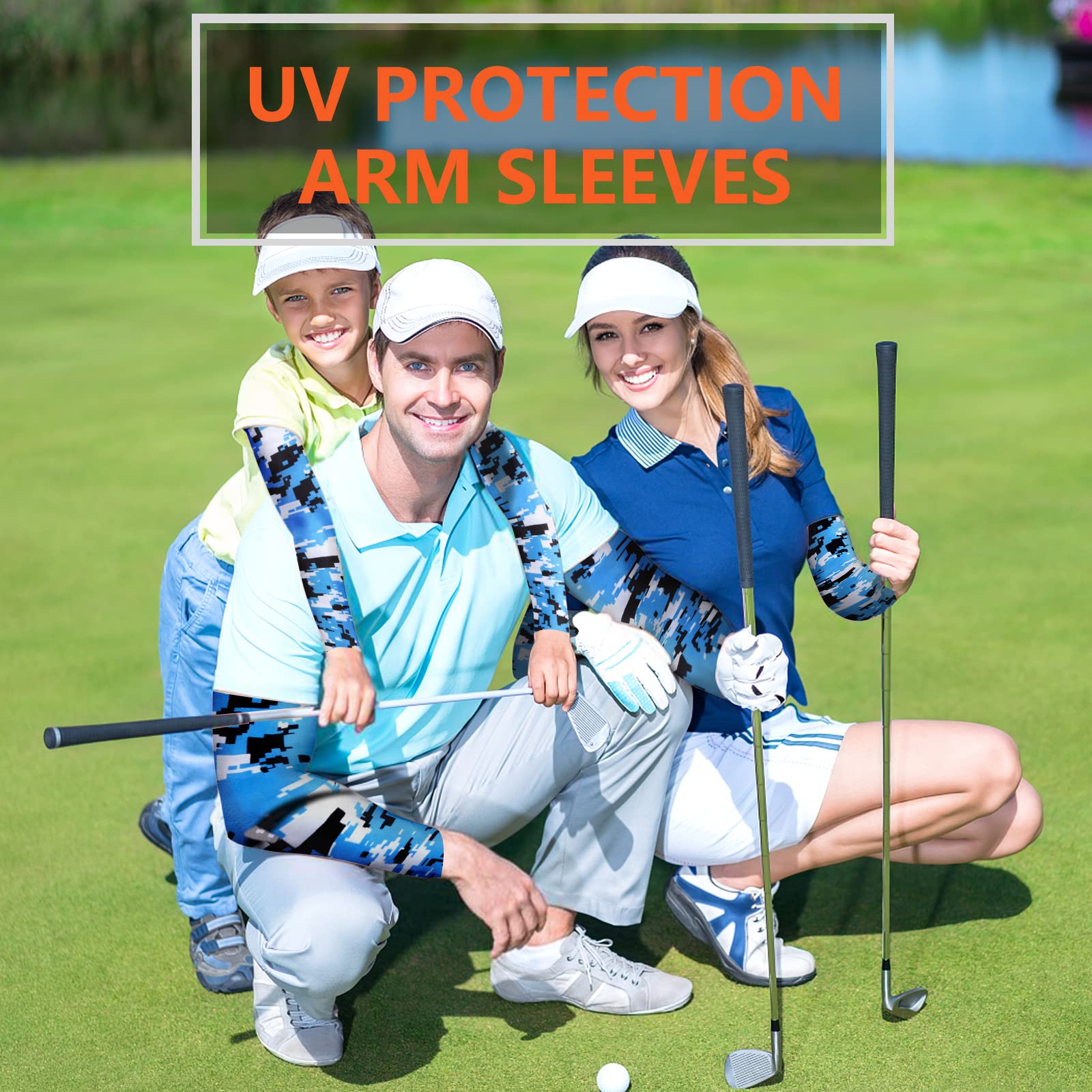 Sports Compression Arm Sleeves 1 Pair Moisture Wicking UV Protection Cooling or Warmer Non Slip Cover Arm Sleeve for Men Women Kids Baseball Football Basketball Volleyball - Image 6
