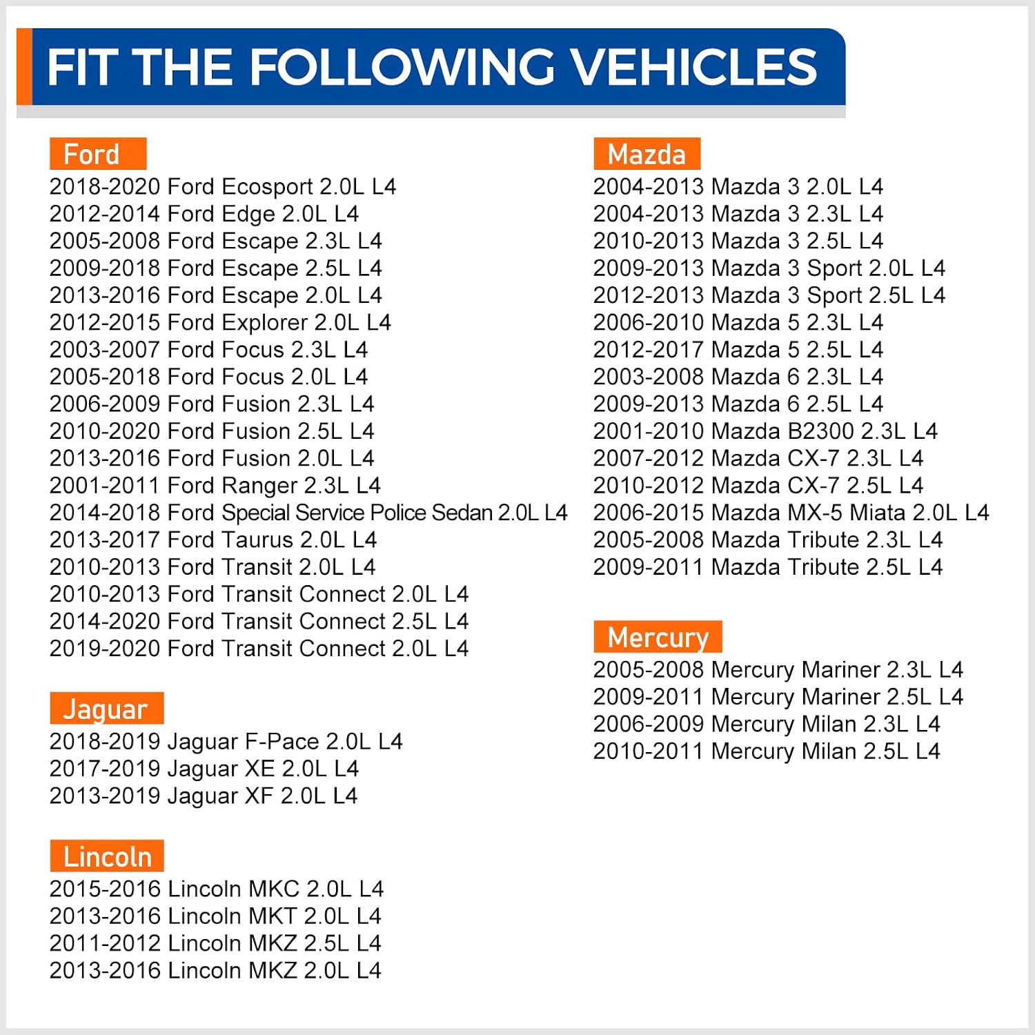 PAROD AW4126 Water Pump Kit Compatible with Ford Escape Explorer Focus Fusion, Mazda 3 5 6 B2300, Lincoln MKC MKT MKZ, Mercury Mariner Milan, Jaguar F-Pace XE XF, GMC Envoy, 2.0L 2.3L 2.5L