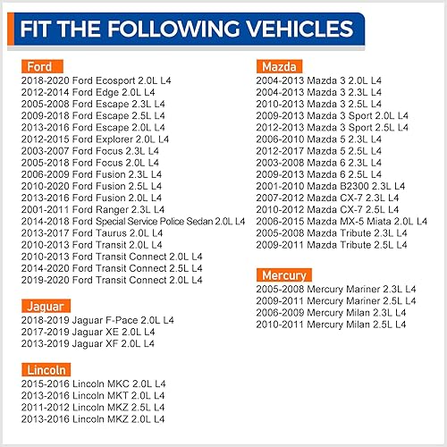 Miniatura 3 de PAROD AW4126 Kit de bomba de agua compatible con Ford Escape Explorer Focus Fusion, Mazda 3 5 6 B2300, Lincoln MKC MKT MKZ, Mercury Mariner Milan,