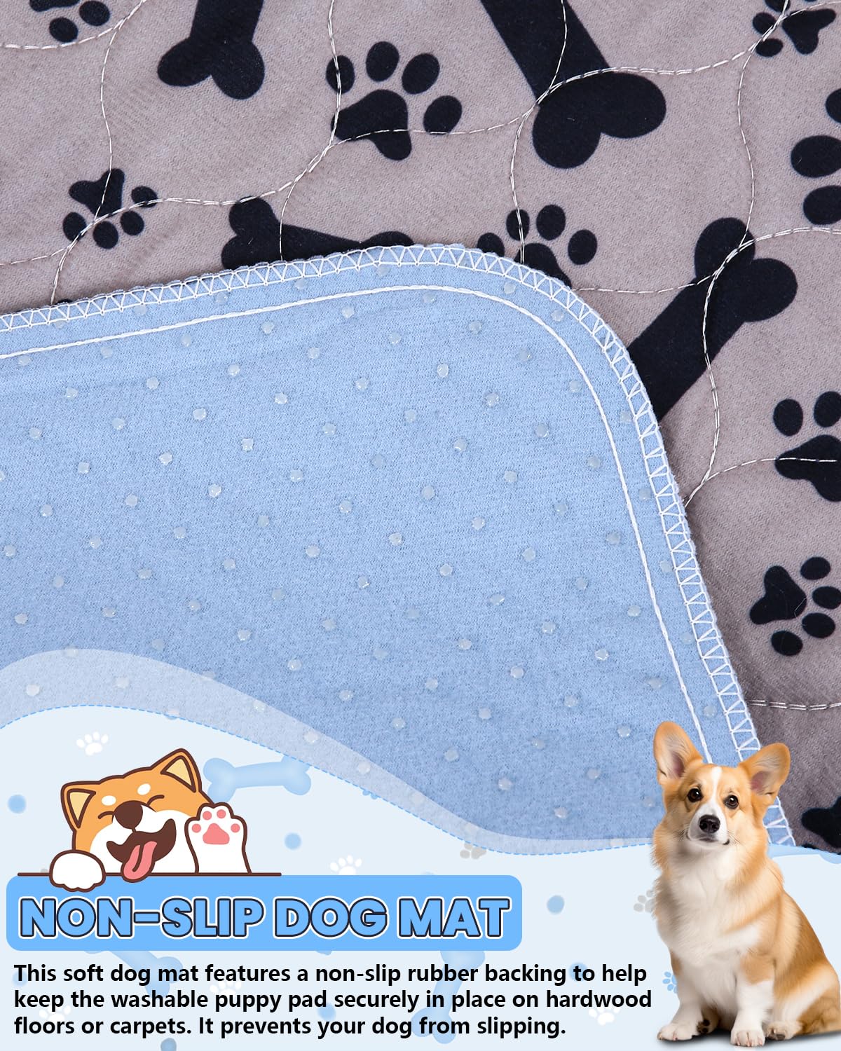2 pezzi Traversine Lavabili per Cani,80X90cm Riutilizzabili Assorbenti Rapidi Tappetini Cane Puppy Pads,Tappetino per Addestramento Riutilizzabile,Tappeti Assorbenti Riutilizzabili per Puppy Pads