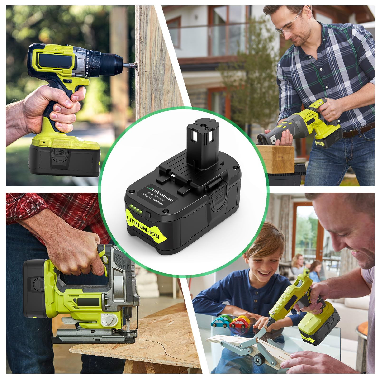 2 x Batteria per Ryobi, ASUNCELL 18V 5.0Ah P108 Batteria di Ricambio Agli Ioni di Litio per Ryobi ONE Plus 18V RB18L50 RB18L40 RB18L25 BPL-1815 BPL-1820G BPL18151 BPL1820 P104 P105 P107