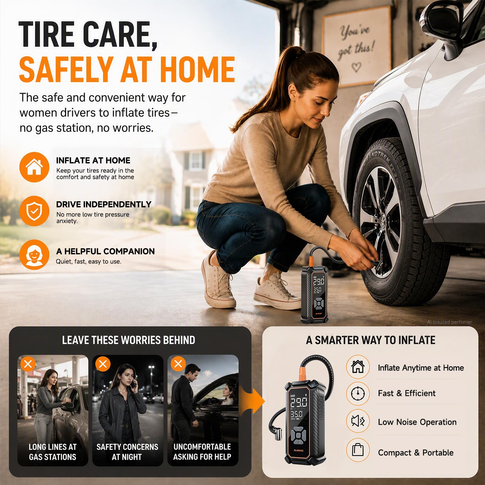 OlarHike Tire Inflator - Portable & Dual Power -5