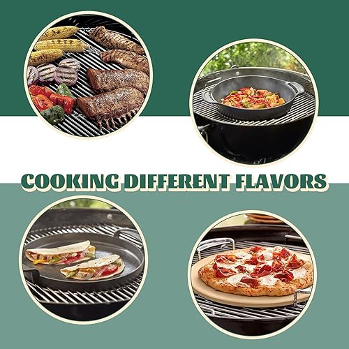 Miniatura 5 de KAMaster Rejilla de cocina con bisagras de acero inoxidable con elevador para parrilla Weber de carbón de 22 pulgadas