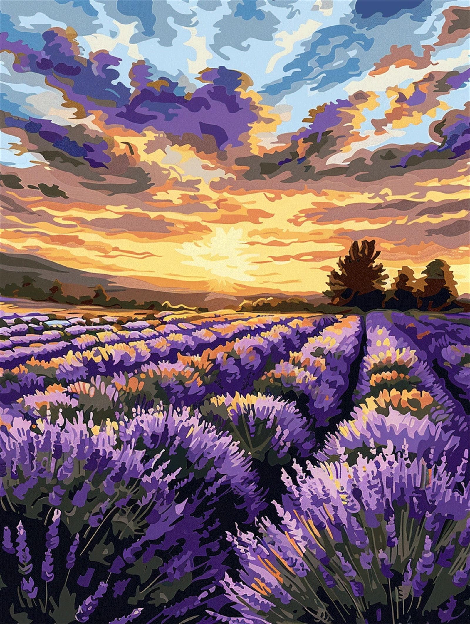 Malowanie po numerach, dla dorosłych, krajobraz, z ramką, 71 x 102 cm, lawenda do malowania po numerach, zestawy dla dzieci, początkujących, z pędzlami akrylowymi, rysunek pigmentu, zrób to sam obraz