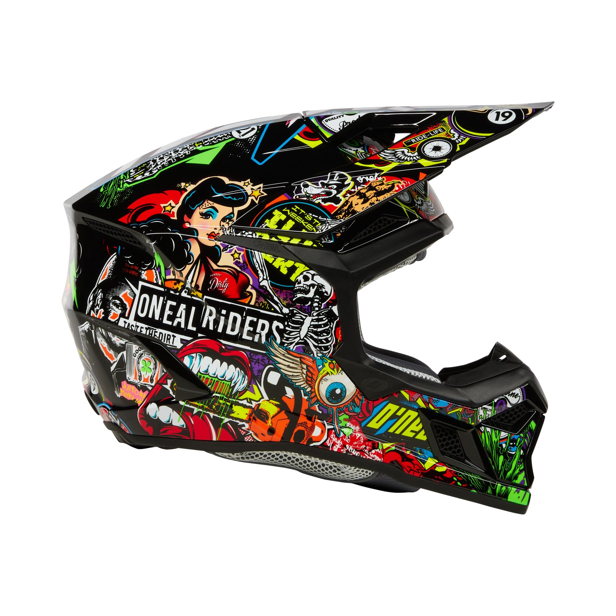 O'NEAL | Casco Motocross | MX Enduro | Calotta in ABS, standard di sicurezza ECE 22.06, aperture di ventilazione per un raffreddamento ottimale | Casco 3SRS CRANK V.24 | Adulto | Multi