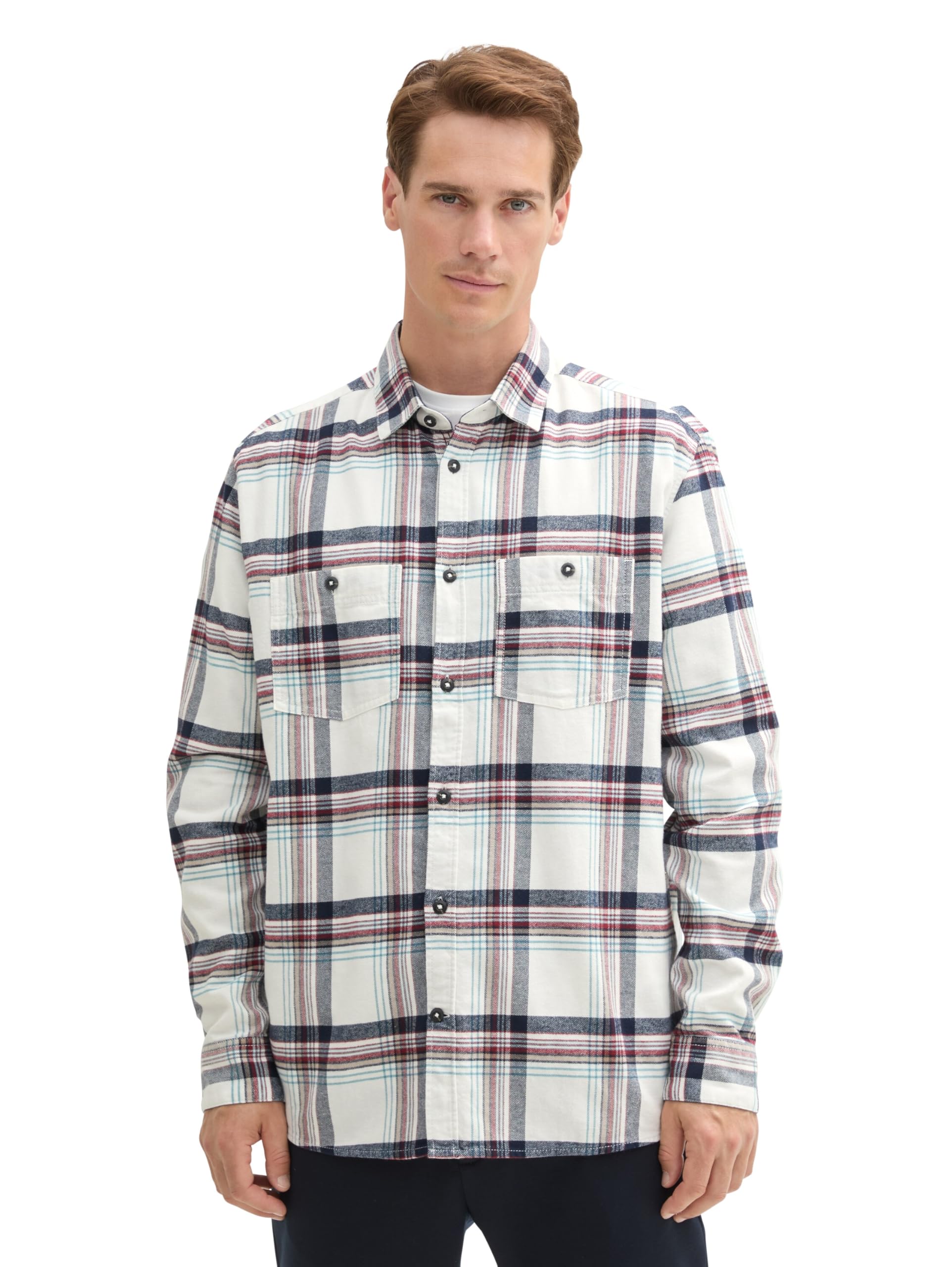 TOM TAILOR Herren 1042641 Comfort Fit Hemd mit Karomuster