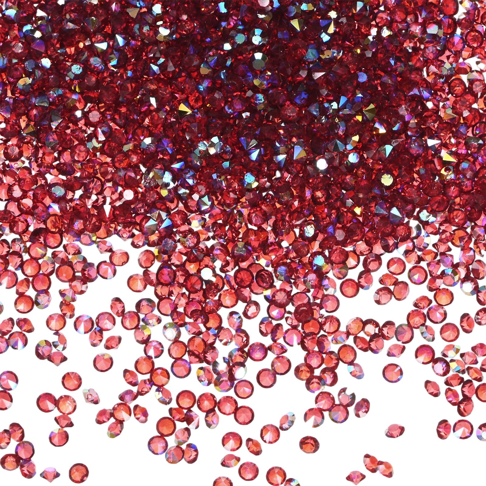 M METERXITY 3600-Pack Acrylic Diamonds, 0.12 Inch/3mm Wedding Table Scatter Confetti Crystals for Vase Fillers/Art Craft, Acrylic Diamonds Gems [Dark Red AB]