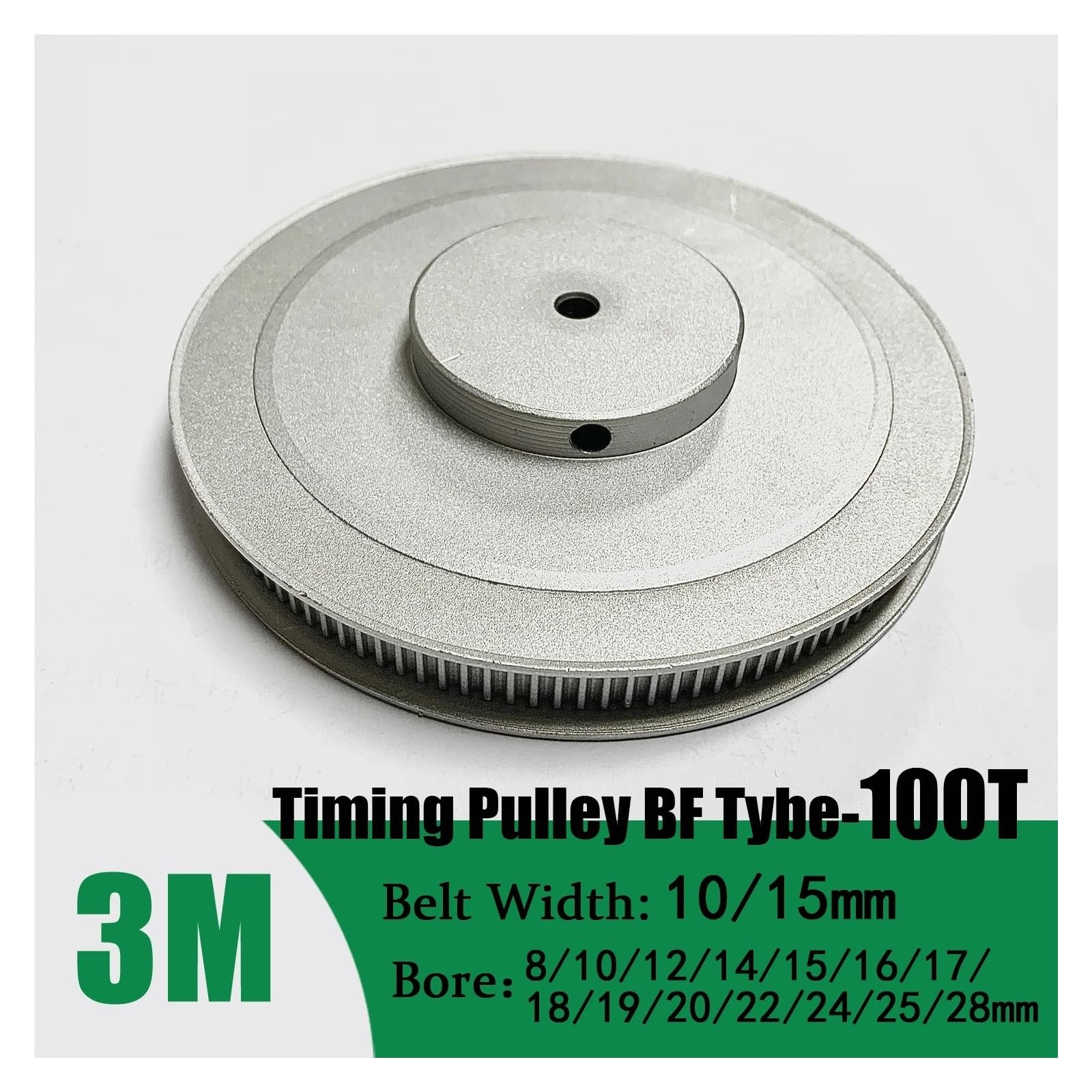 1 polea de distribución HTD3M de 100 dientes, correa BF 3M de ancho 10/15 mm, diámetro interior 8/10/12/14/15/16/17/18/19/20 mm, polea de correa con paso de rueda síncrona(25mm,1pc 15mm)
