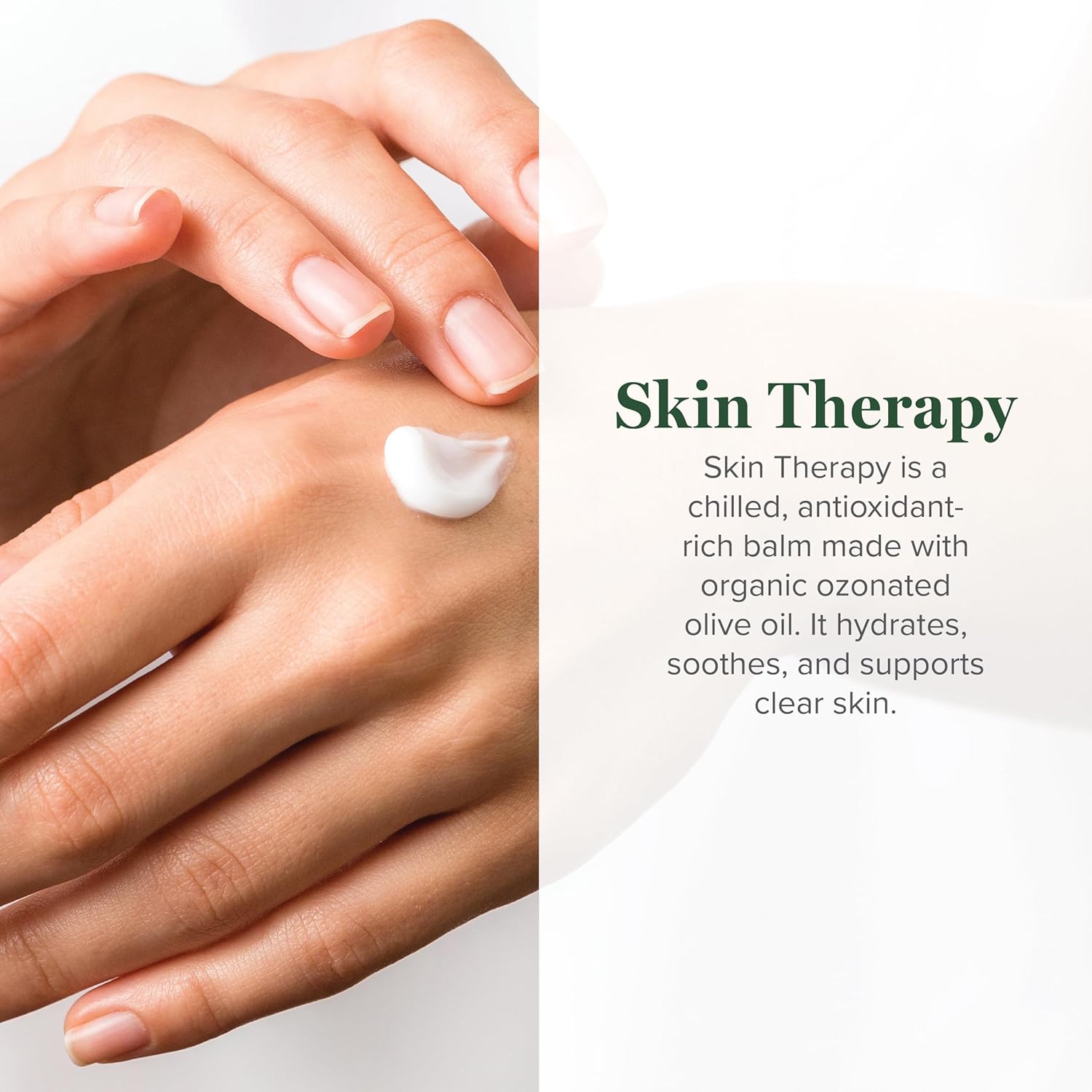 Global Healing Center Skin Therapy-Organic Ozonated Extra Virgin Olive Oil Salve for All Skin Care Routines-Cold-Pressed Face & Body Moisturizer to Hydrate and Soothe Dry Skin to Soft & Smooth-1.5 Oz