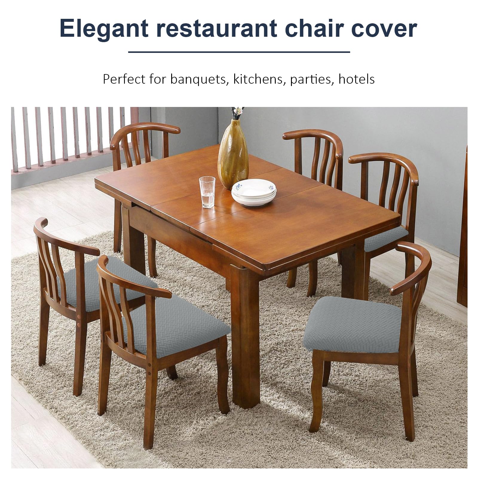 Lot De 6  Housses De Coussin De Siège Lavables Et Amovibles Housses De Chaise Pour Salle A Manger Cuisine Et Bureau 98451845