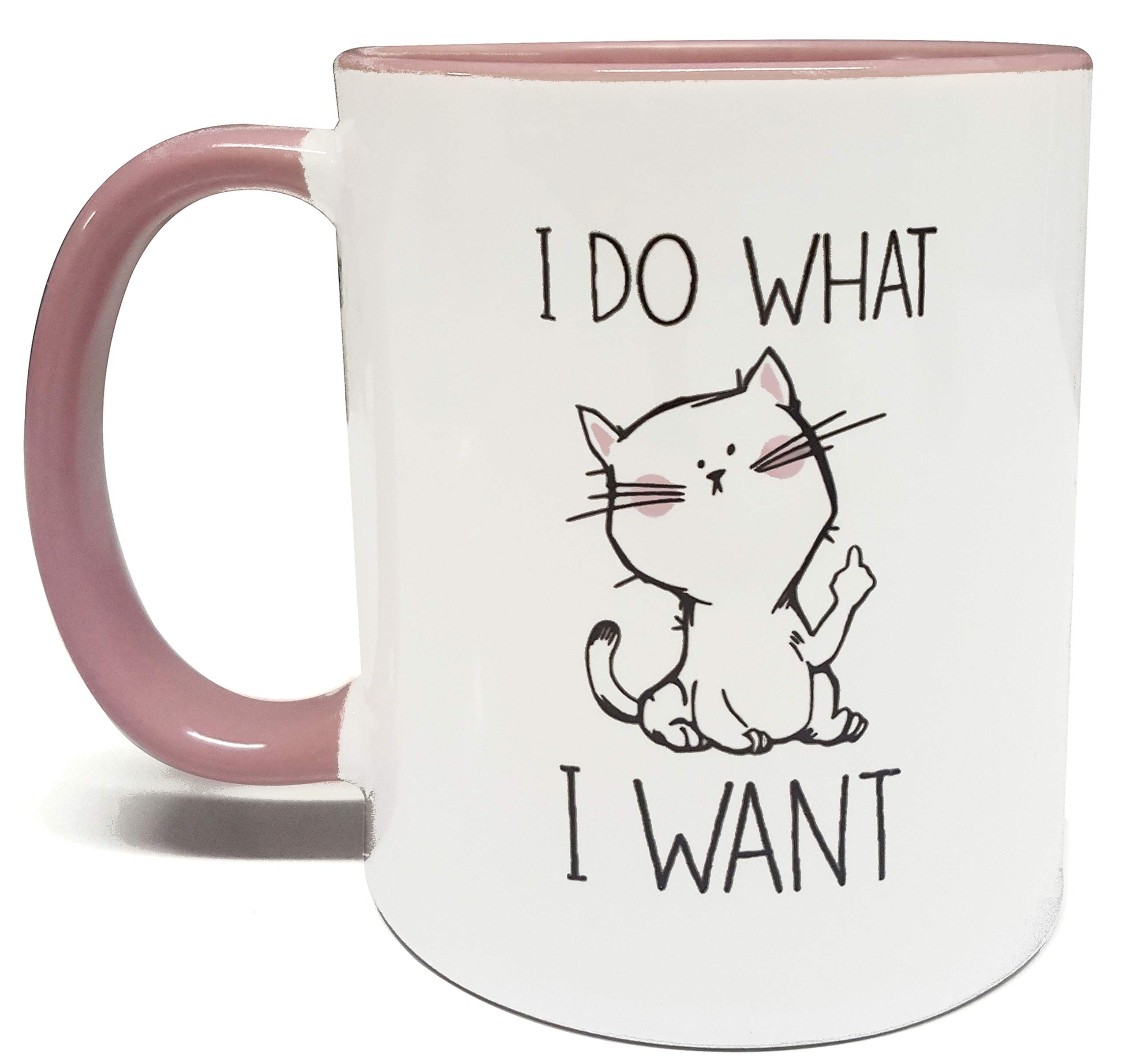 CSM Supply I Do What I Want - 11oz Grade A Quality Ceramic Two Tone Pink/White Ceramic Mug/Cup - Perfect Funny Gift - Foam Gift Box Included