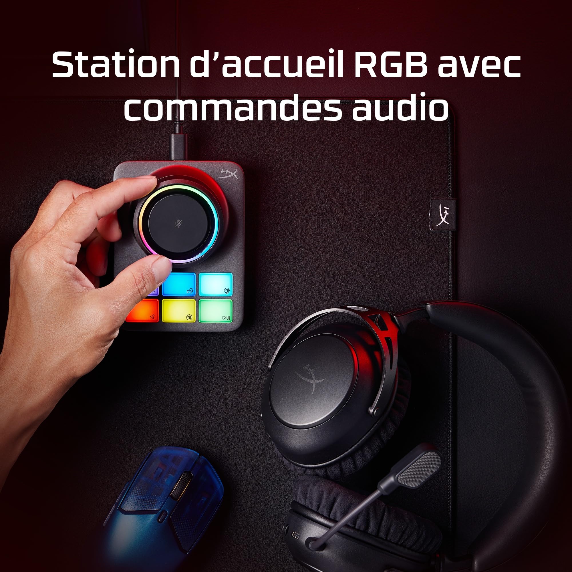 HyperX Cloud Alpha 2 Wireless, Casque Gaming sans Fil, 250h d’autonomie, Bluetooth, Station RGB, Haut-parleurs Double Chambre 53 mm, Micro détachable,Compatibilité PC PS5 PS4 Switch Mobile, Noir