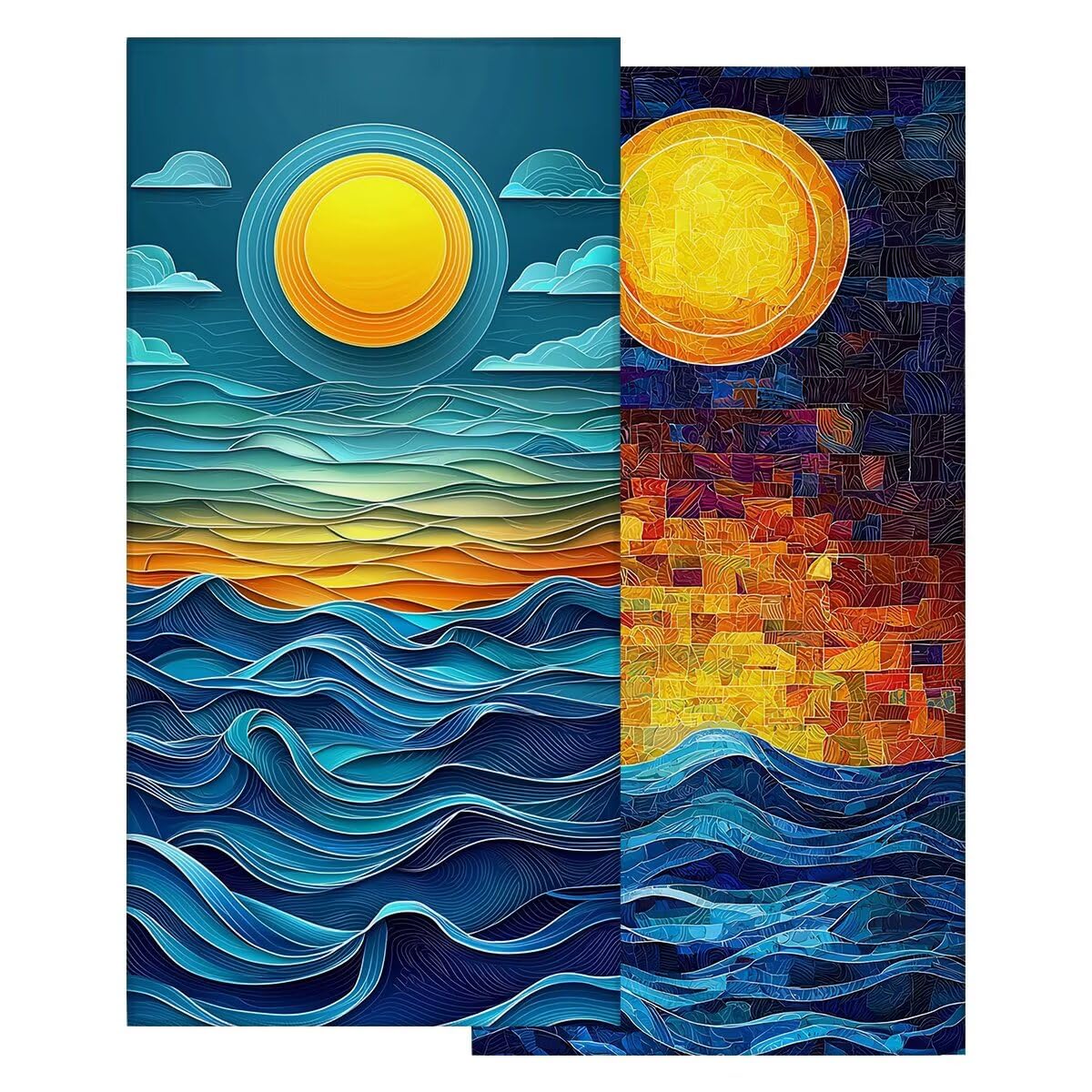 Toalla Playa 80x160 cm, Toalla Gimnasio Microfibra Secado Rapido, Juego de 2 Antiarena Toallas de Playa, Ligera Compacta Toallas Microfibra Grande para Viaje, Regalo Hombre Mujer (Paisaje) -4595