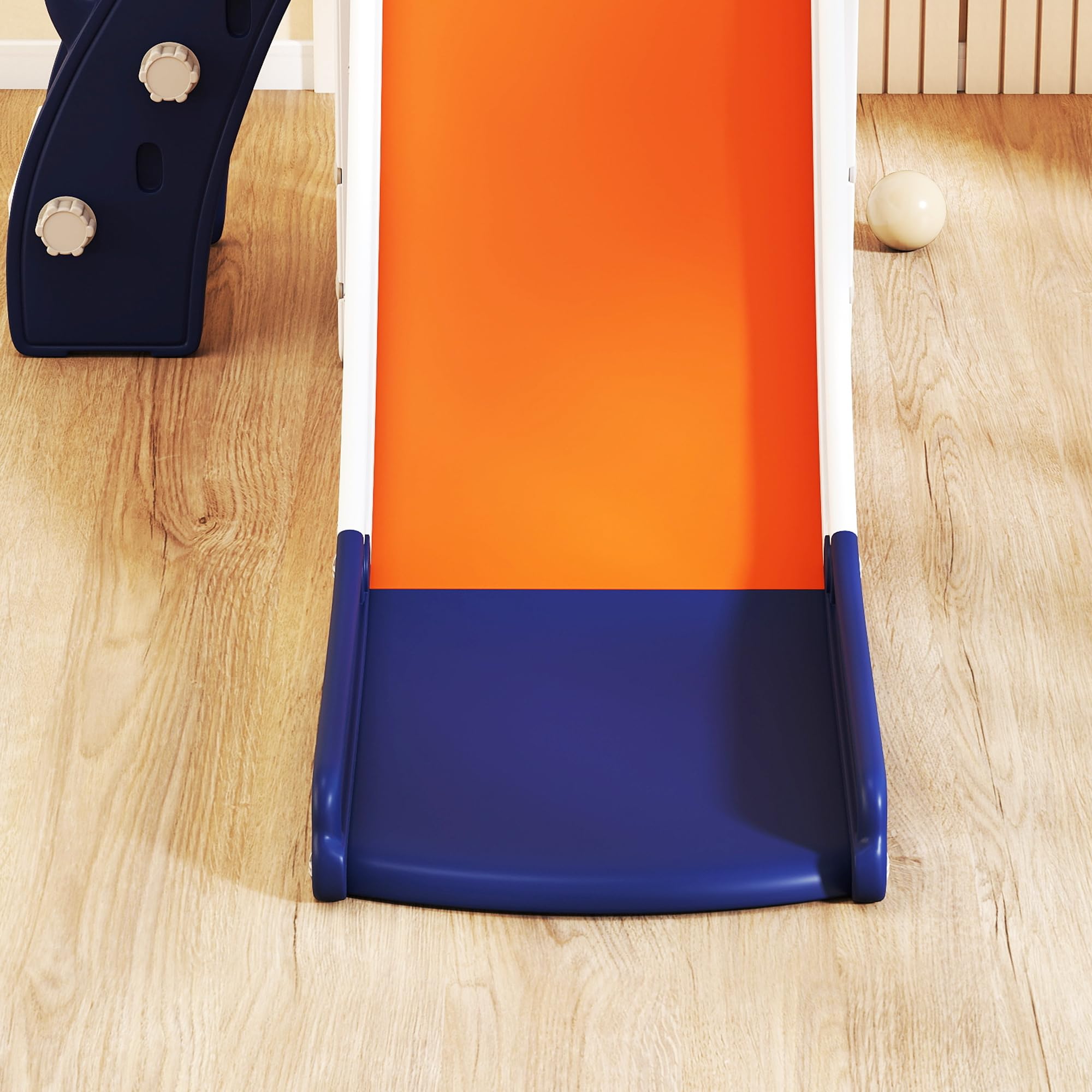 AIYAPLAY Set Scivolo per Bambini 5 in 1 con Canestro, 1-3 Anni Blu scuro | Scaletta, Telescopio Giocattolo e Contenitore, Giochi per Bambini da Interno ed Esterno