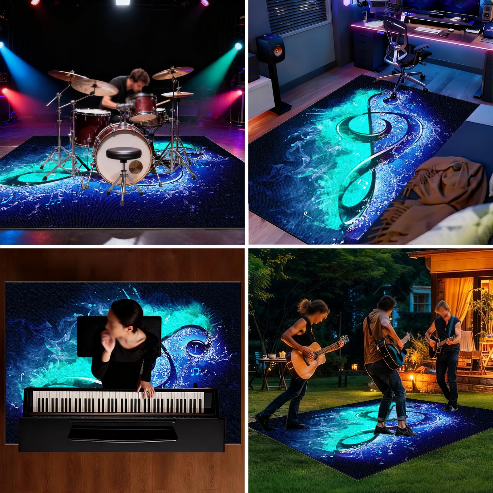 170 x 140 cm Mata perkusyjna akustyczna mata perkusyjna elektroniczna mata bębnowa dźwiękochłonna profesjonalna mata jazzowa do dużych skarbów i innych instrumentów muzycznych mata perkusyjna
