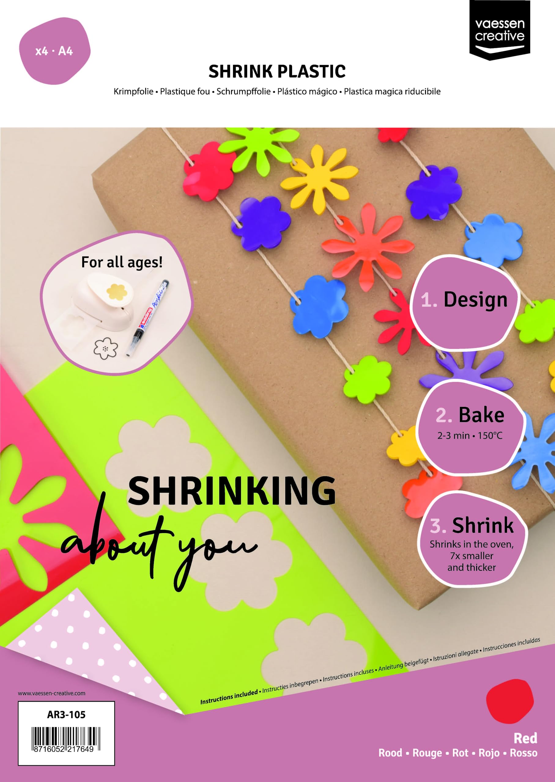 4 Fogli Plastica Termoretraibile A4 - Per Creare Biglietti, Gioielli E Decorazioni Fai Da Te - Foto 2