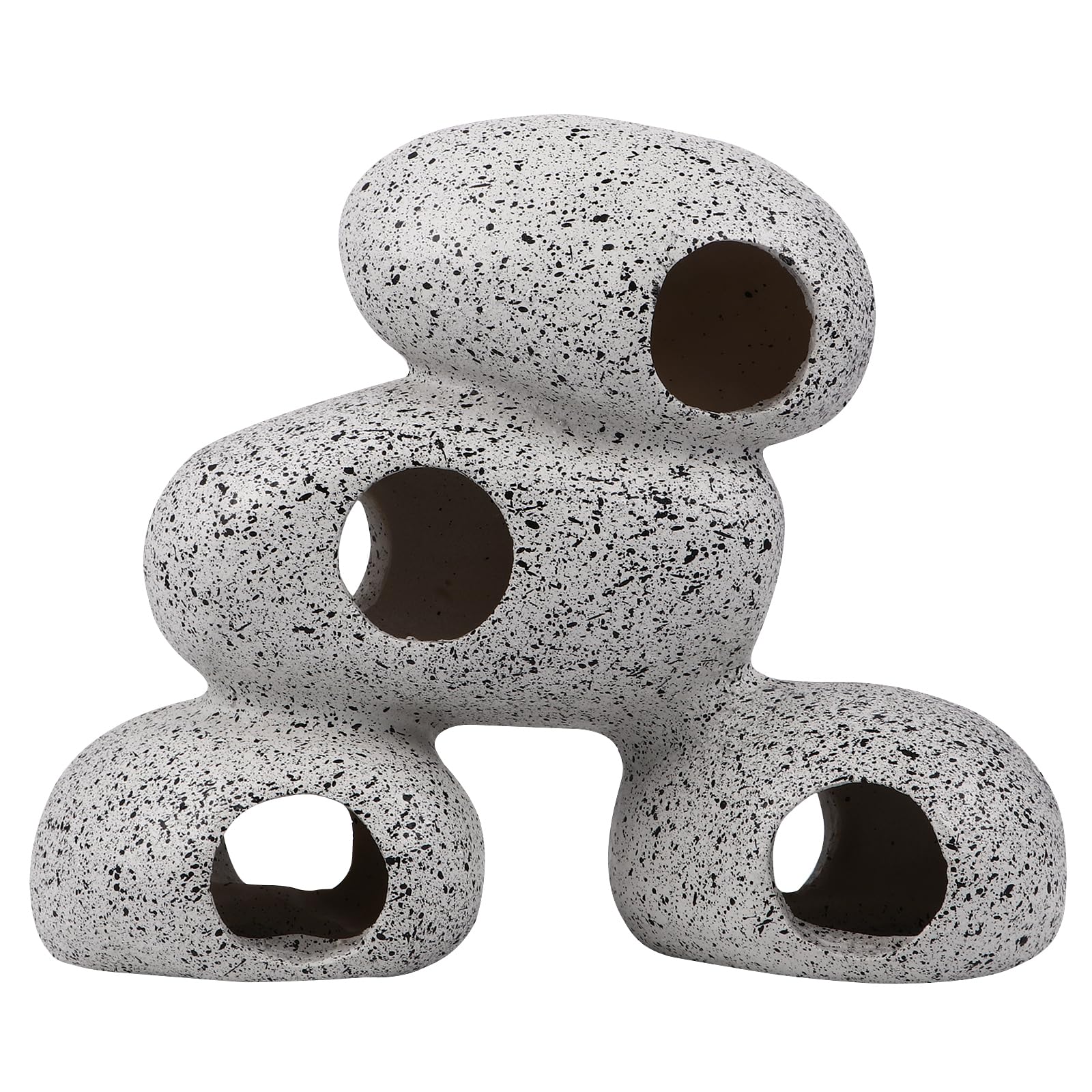 Aquarium Hideaway Rocks, Hiding Cave Shelter for Aquatic Pets to Breed, Play and Rest, Ceramic Fish Tank Ornaments, Decor Stone