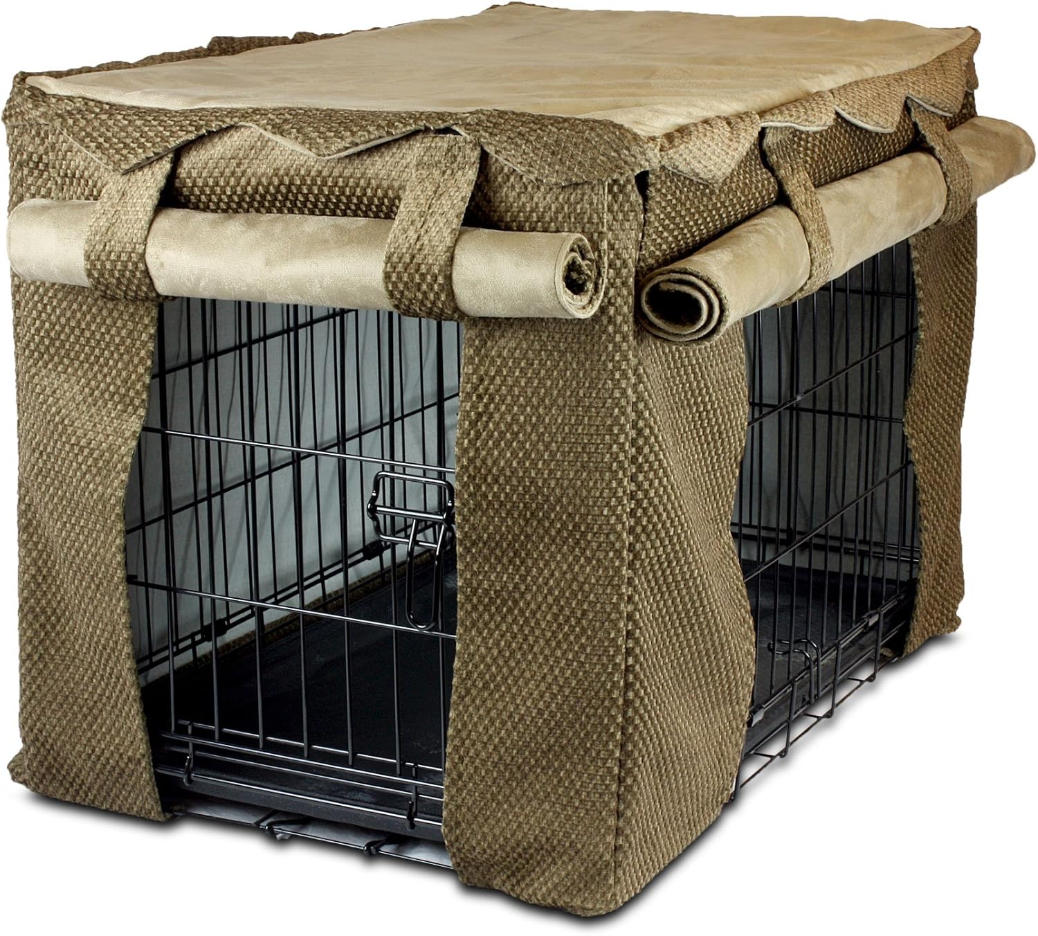 Snoozer 82656 Large Cabana Pet Crate Cover, Shona Brown Sugar/Peat