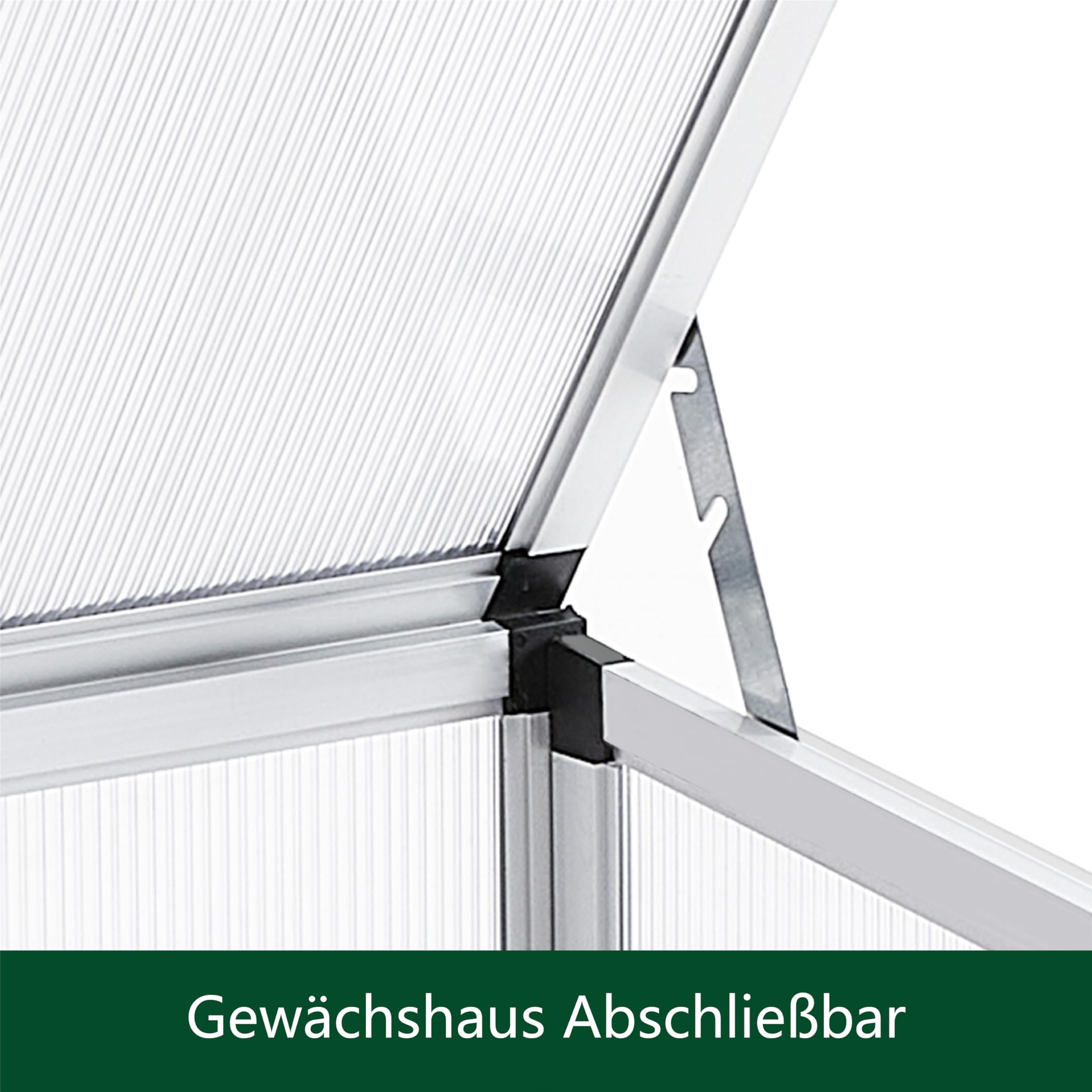 Alu Frühbeet lichtdurchlässig Frühbeetkasten Mini Gewächshaus Treibhaus UV Schutz Pflanzbeet 118x77x40 cm Doppeldach Silbern