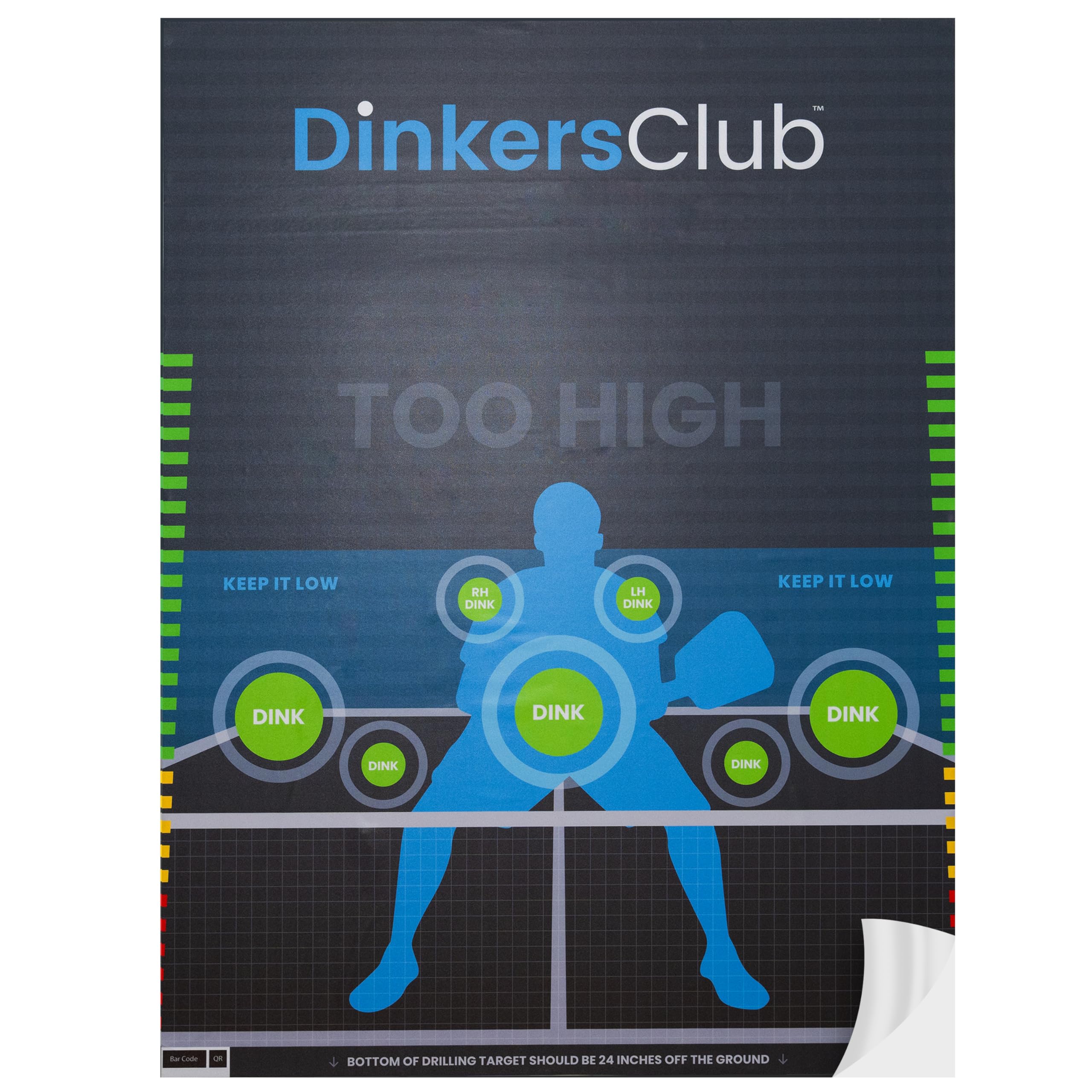 Pickleball Practice Poster: Beginner's Pickleball Practice Equipment - Indoor & Outdoor Pickleball Practice Rebounder - Ultimate Training Aid for Precision & Game Improvement (Dark Portrait)