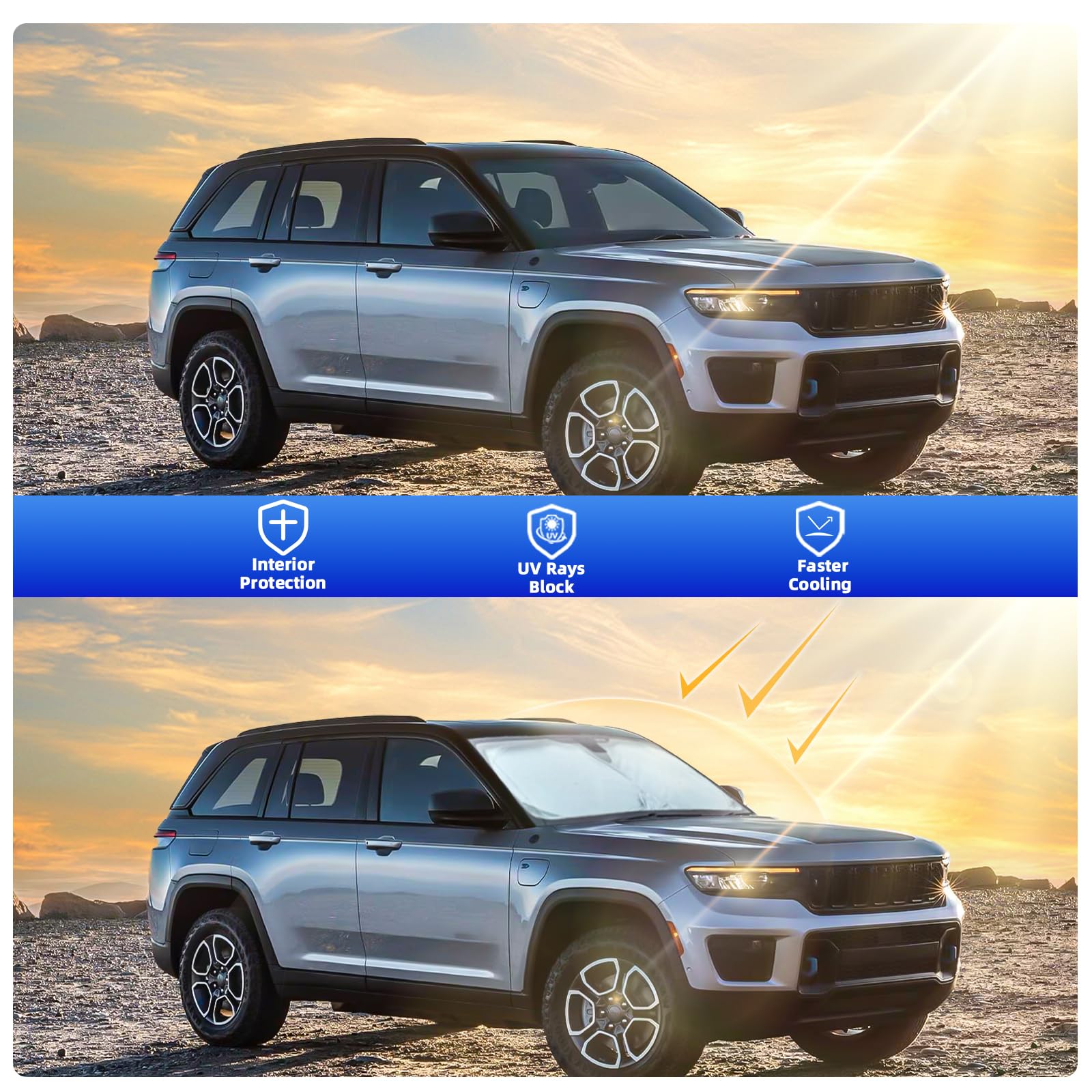 Jeep Grand Cherokee Window Tint Pre-Cut Window Tint Film For Jeep Grand Cherokee 2011-2021 – All Sides, Multiple Shades, Heat Rejection Clear Window Tint - Foto 2