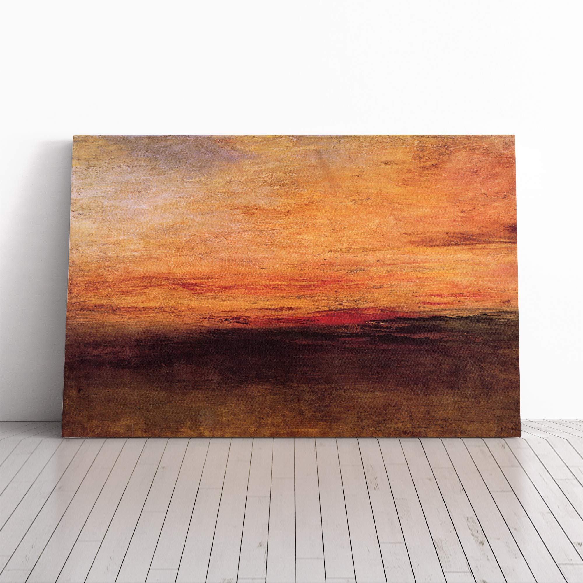 Joseph Mallord William Turner Sun Setting Canvas Print | Gallery Wrapped 30mm Frame Wall Art | 30x20 inches | Ready to Hang | Contemporary Picture | Living Room Bedroom Lounge Office