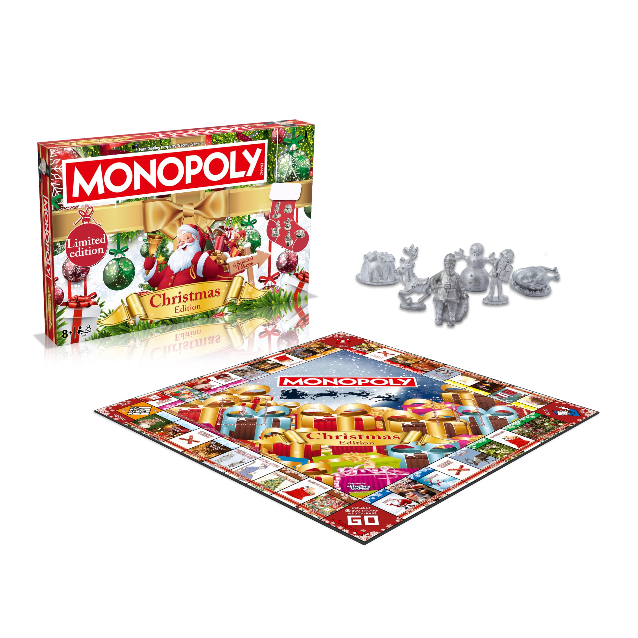 Winning Moves Christmas Monopoly Board Game, Play as Rudolph, Snowman or Santa and trade your way to success - Image 3