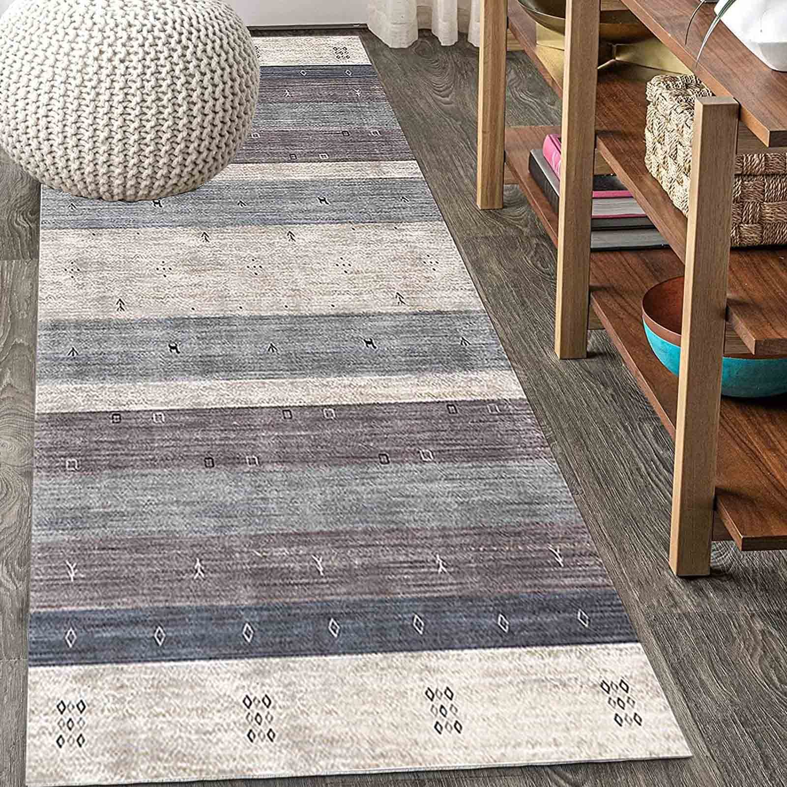 Grand tapis de couloir 80x400 cm lavable et tapis de cuisine runner