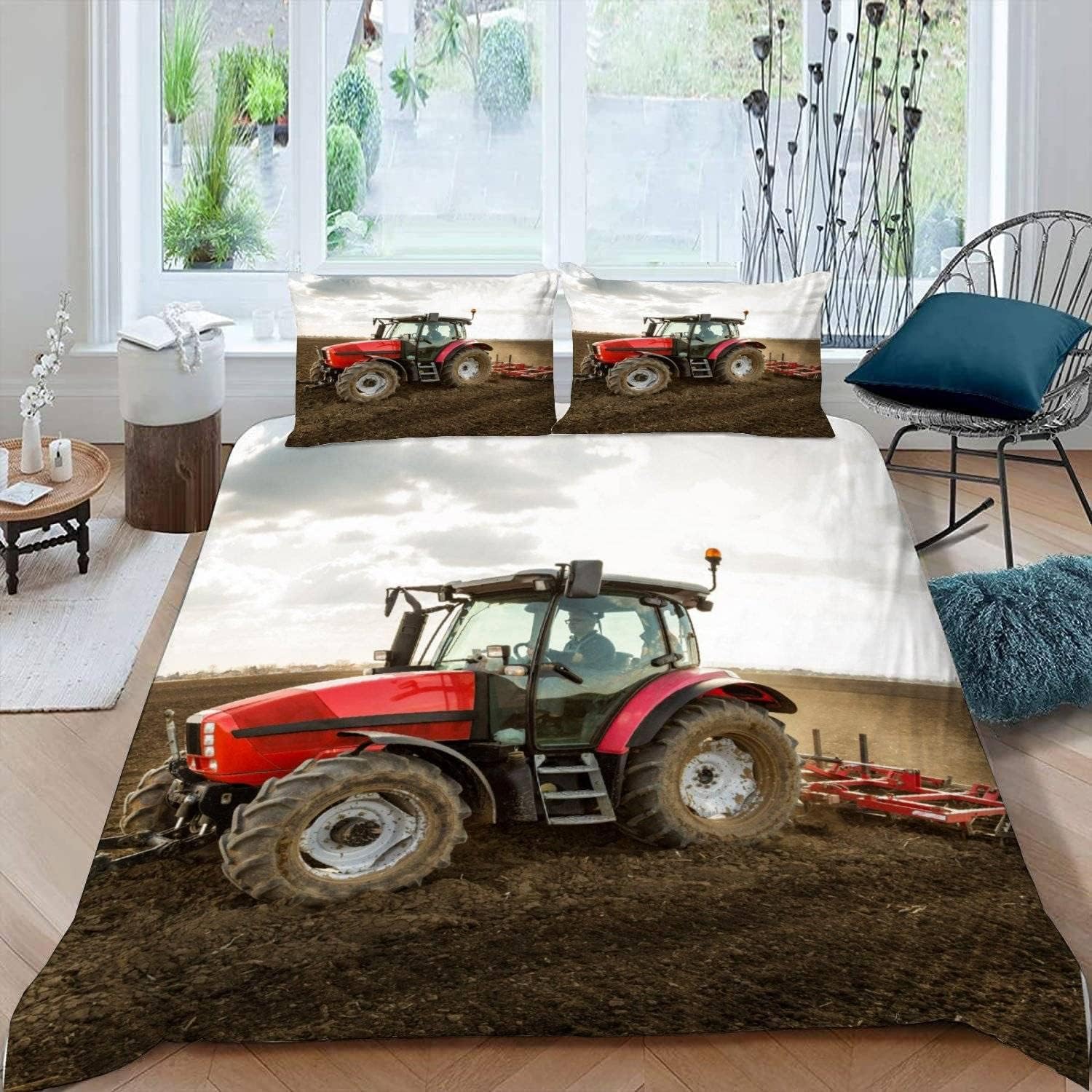Housse de couette tracteur en microfibre pour créer une ambiance ferme à la maison