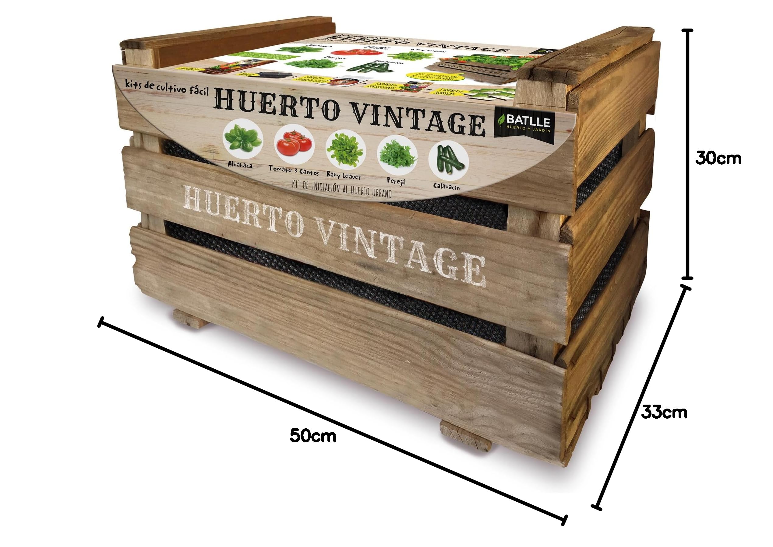 Semillas Batlle Huerto Urbano - VINTAGE, 50x33x30 cm