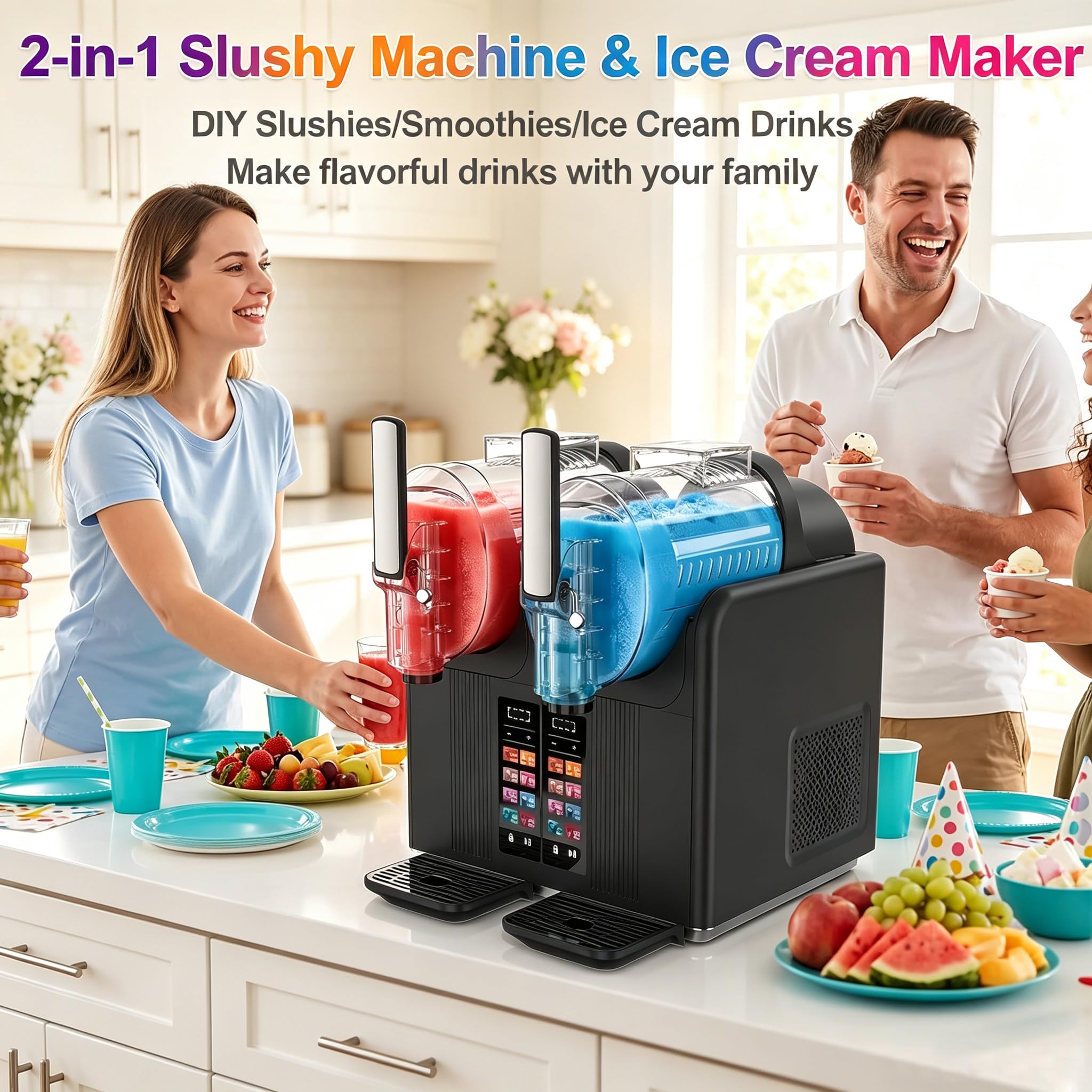 Machine à Granita 2l, Fonction Autonettoyante Black-DoubleBowl