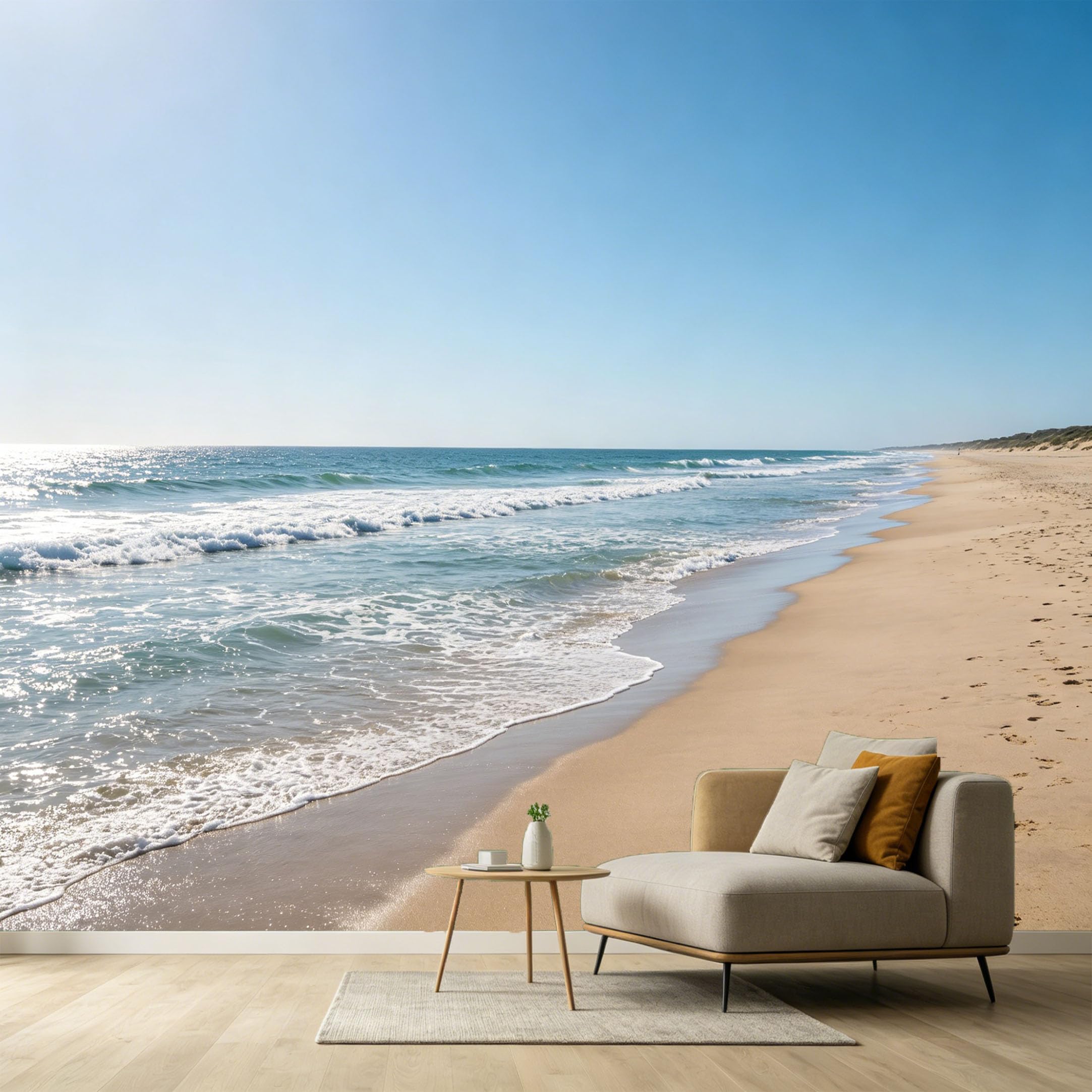 Custom Size Wall Murals Coastal Ocean Marine Shoreline Sand Beach Seascape SelfAdhesive Wall Fabric Removable Large Wallpaper for Photo Living Room Bedroom Interior