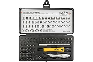 Wiha 75965 65-Piece System 4 ESD Safe Master Technician Ratchet and MicroBits Precision Screwdriver Set