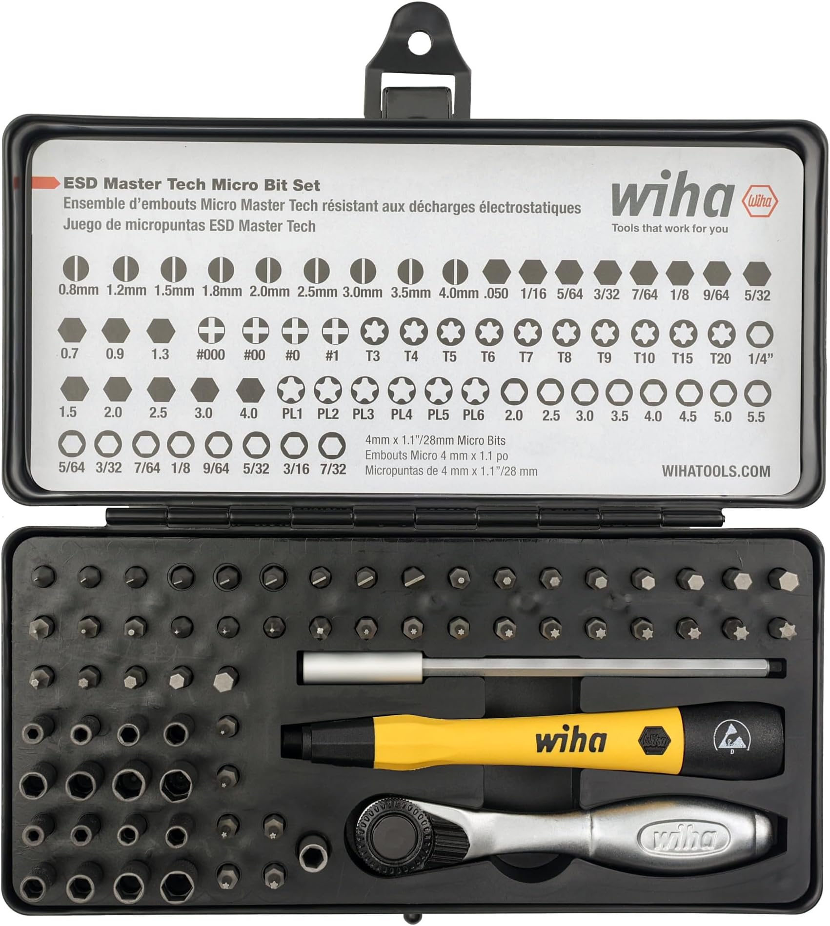75965 65 Piece System 4 ESD Safe Master Technician Ratchet and MicroBits Set