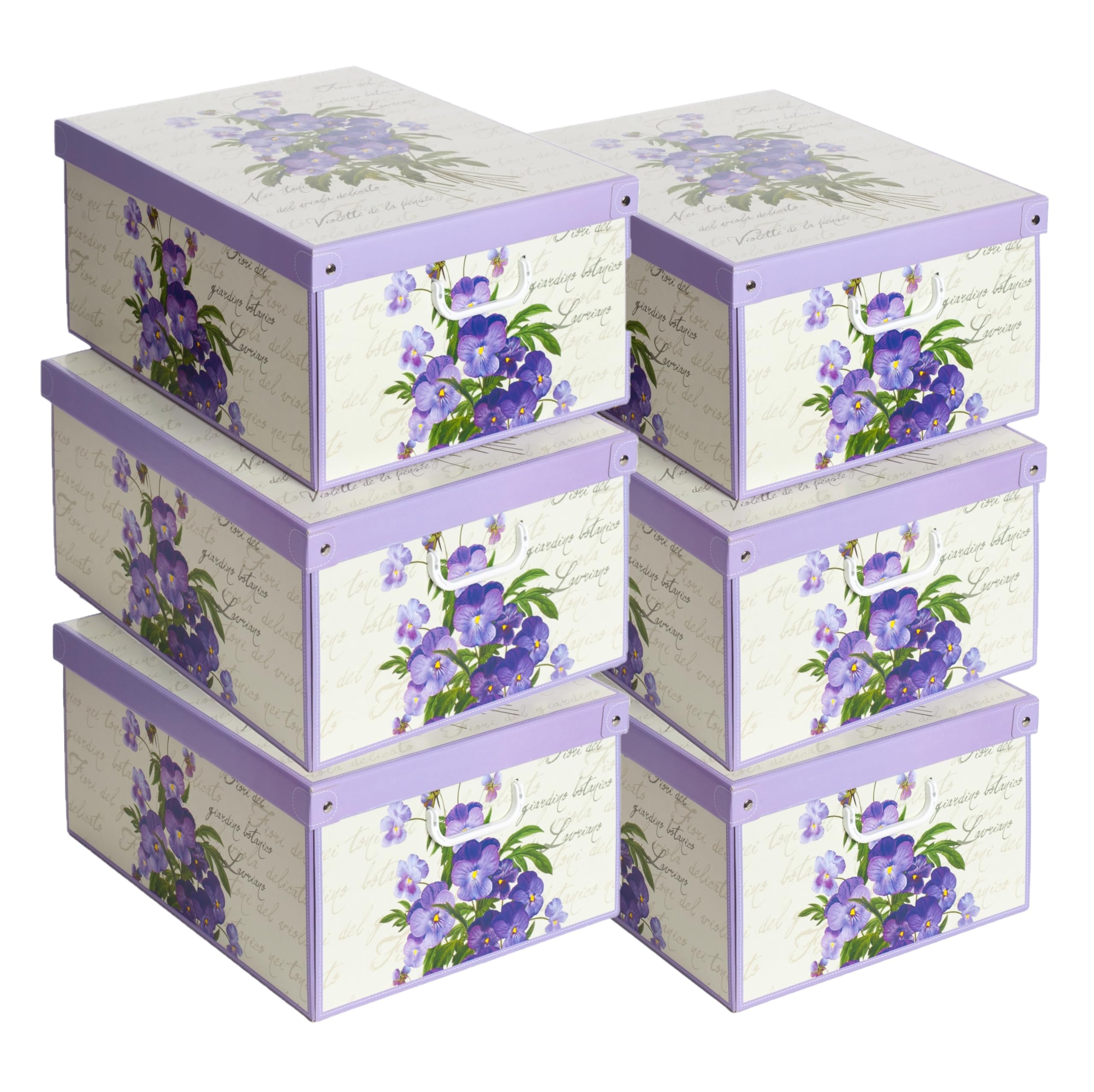 Lavatelli – Set of 6 Violet Scented Decorative Wardrobe Organiser Boxes