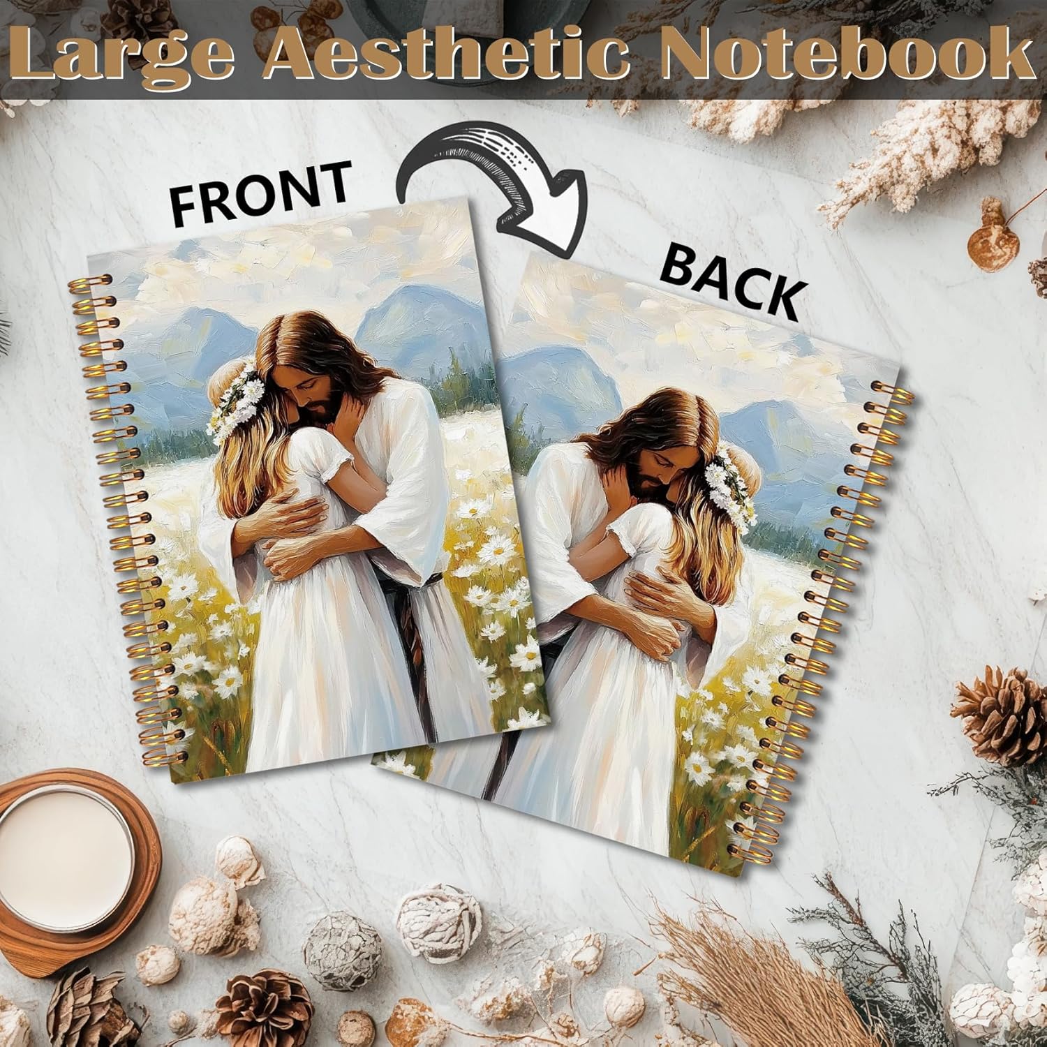 Christian Spiral Notebook Journal 5.5x8.3, Jesus Gifts, Jesus Hug Women Bible Journaling Notebooks for Note Taking, Christian Gifts for Women, Prayer Journal for Women - Image 2
