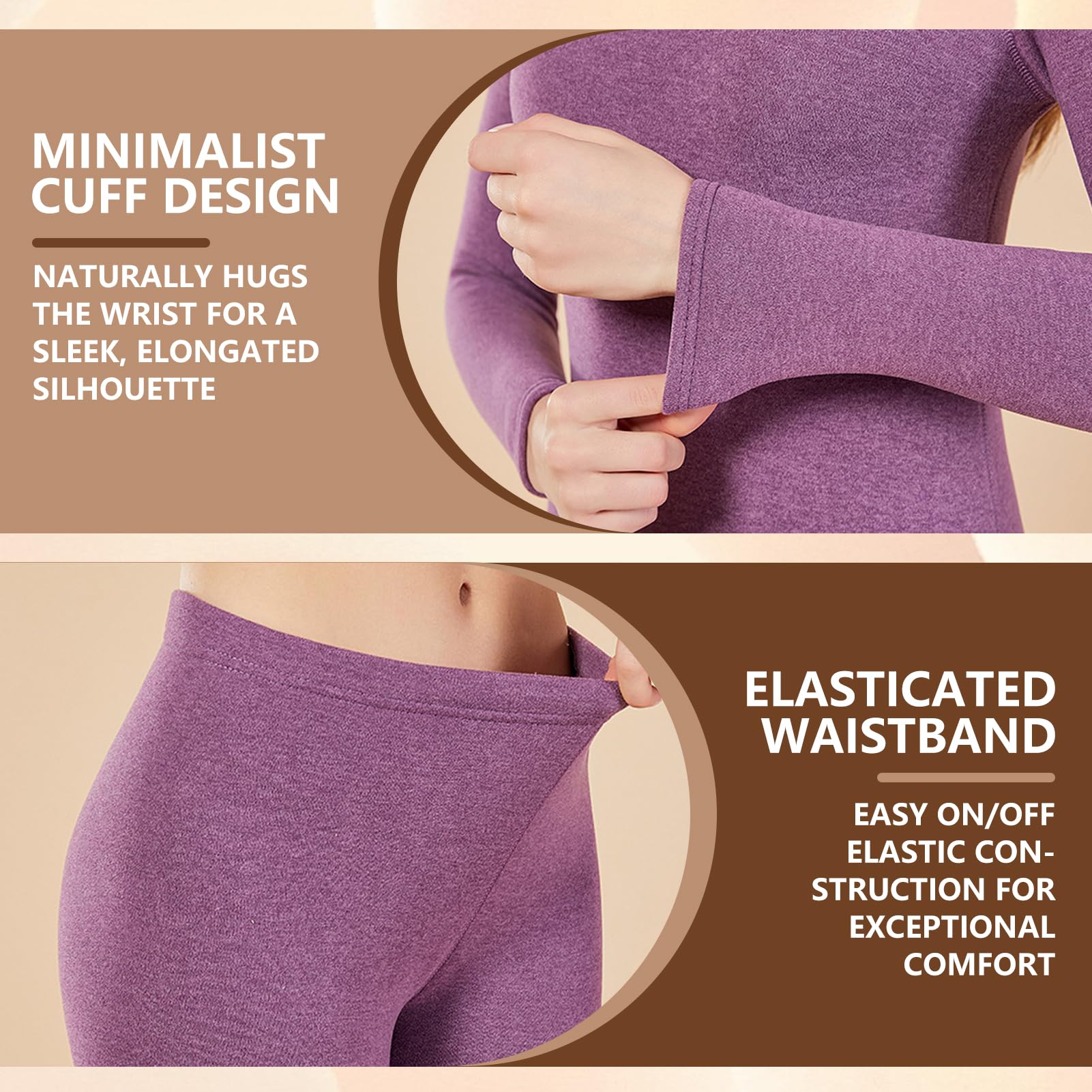 Conjunto de Ropa Interior Térmica para Mujer, Conjunto de Capa Base para Mujer, Leggings Térmicos de Manga Larga para Entrenamiento de Invierno