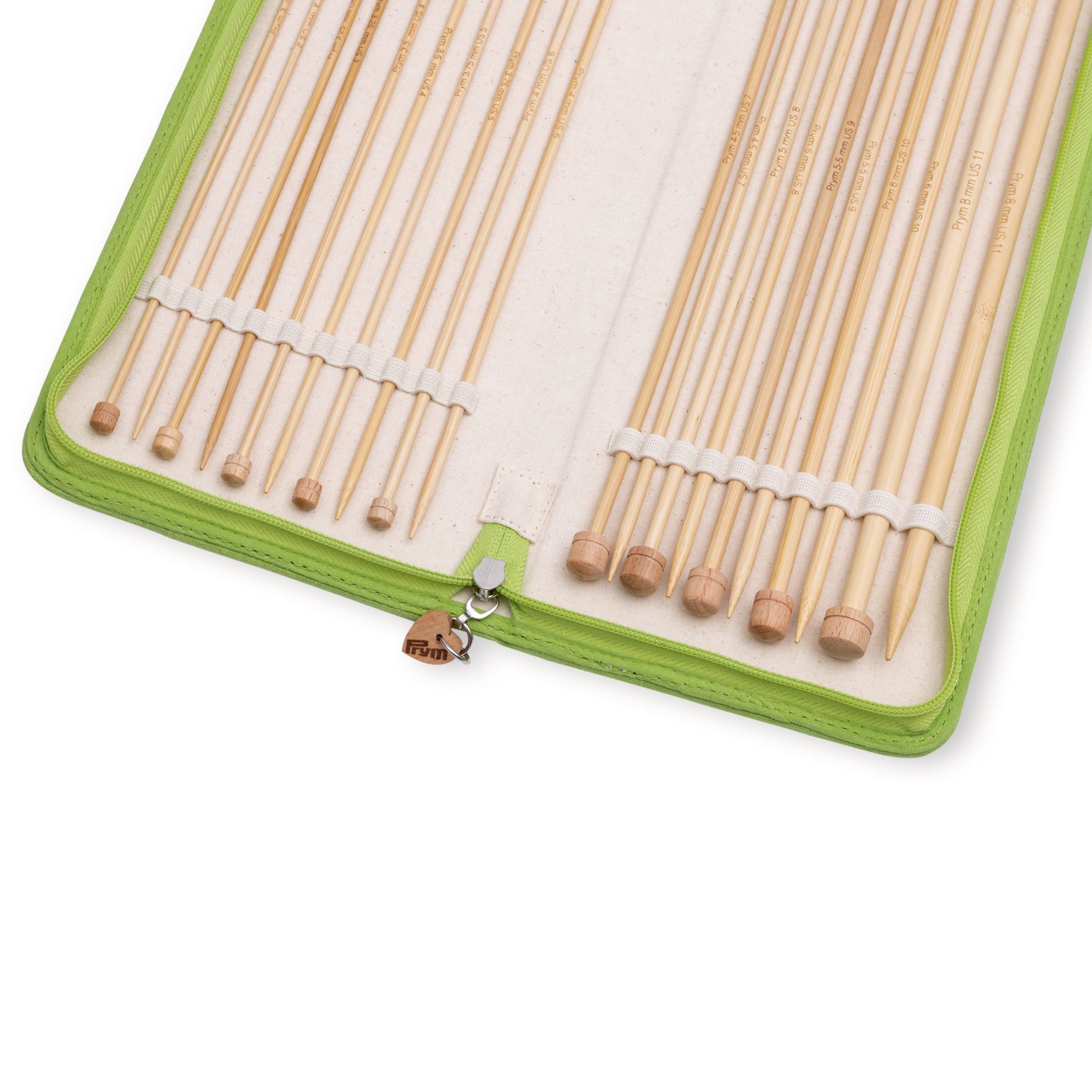 Prym 222930 Jackenstricknadel BAMBUS Set grün 3,0-8/33
