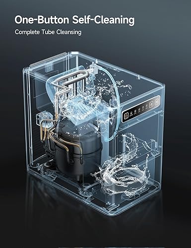 Miniatura 6 de HiCOZY Máquina de hielo para encimera, hielo en 6 minutos, 24 librasdía, regalo portátil y compacto con autolimpieza, para