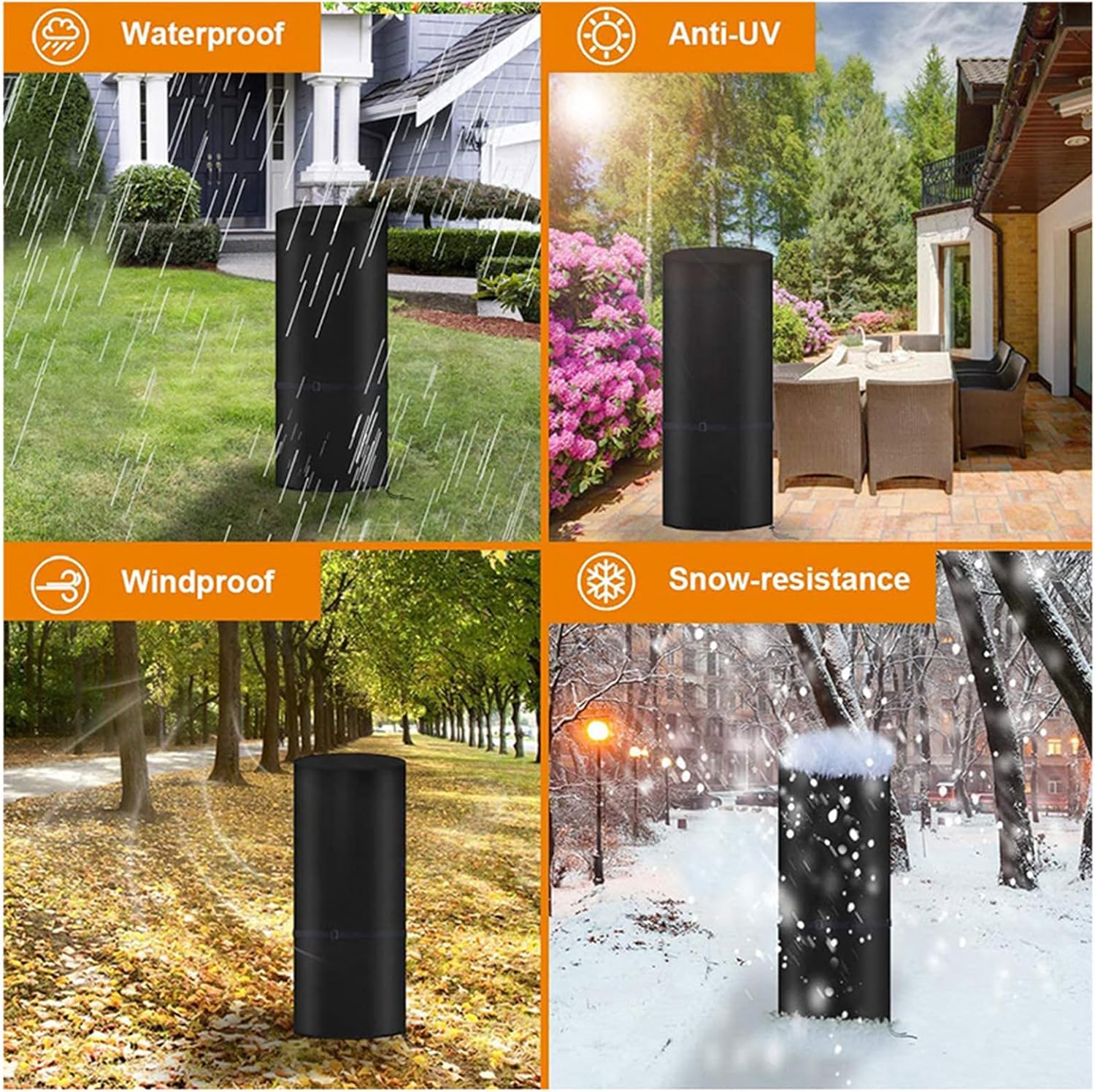 Round Patio Heater Covers | Outdoor Patio Heater Cover | Waterproof, Dust-proof, Snow-proof, Windproof | Outdoor Heaters Covers for Any Season (50 x 120 cm)