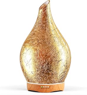 Porseme 280ml Essential Oil Diffuser, 3D Glass Aromatherapy Diffusor, Ultrasonic Cool Mist BPA Free Aroma Humidifier with Timer and Color Changing Function, Waterless Shut-Off for Home Office Room