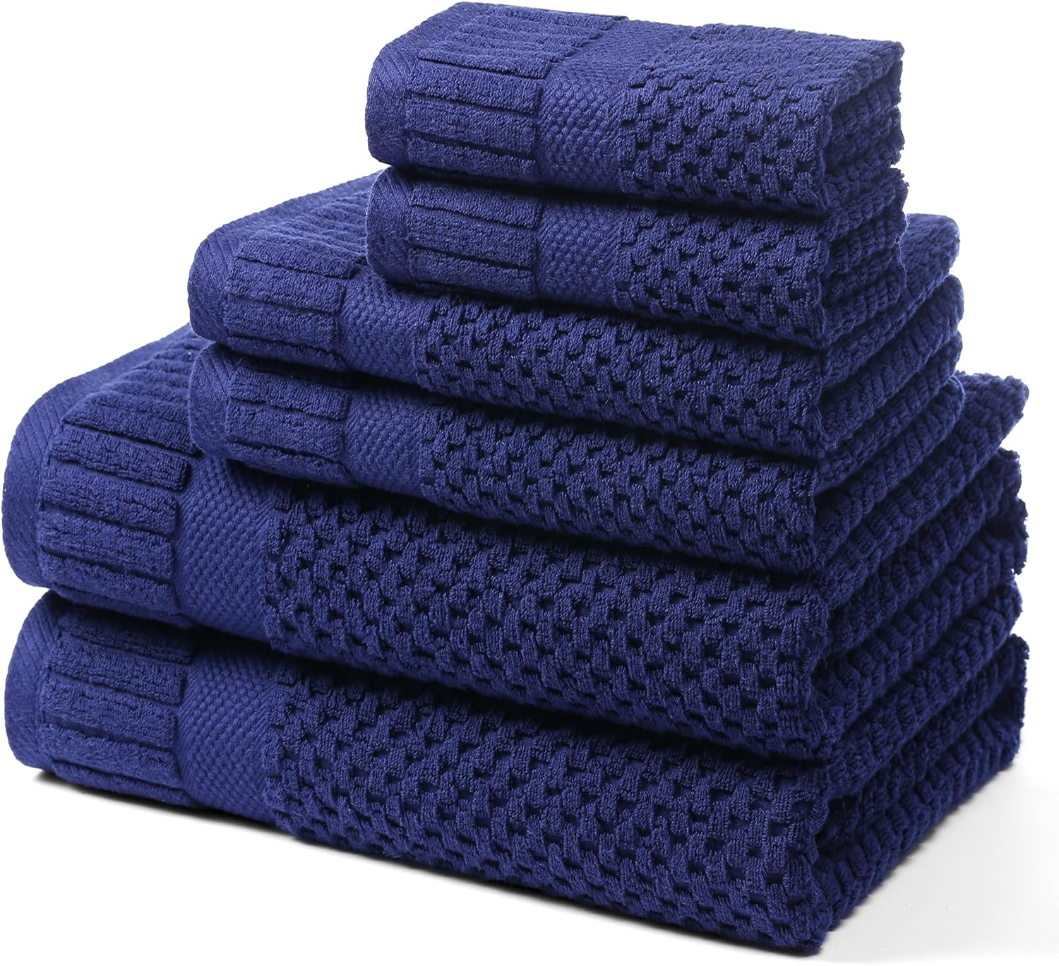 100% Cotton Bath Towels for Bathroom,Highly Absorbent Bath Towels Set Quick Dry,Luxury Soft Towels for Hotel(6 Piece,Black)