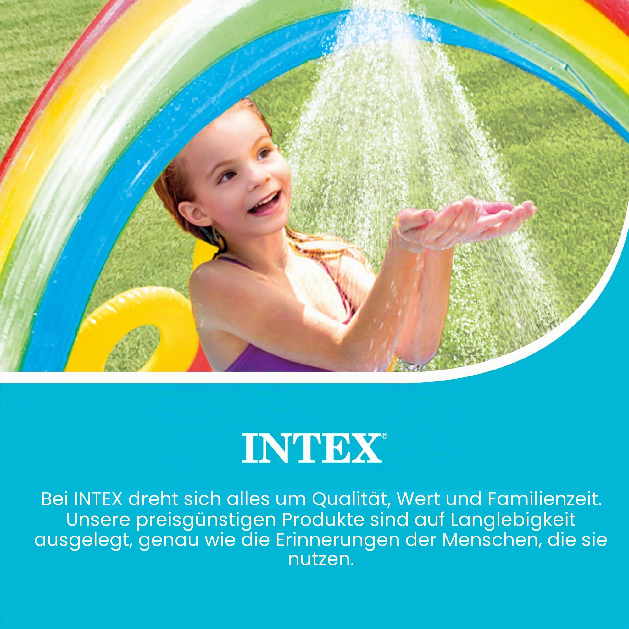 Intex Rainbow Ring Play Center - Kinder Aufstellpool - Planschbecken - 297 x 193 x 135 cm - Für 3+ Jahre 57453NP Mehrfarbig 297x193x135 cm