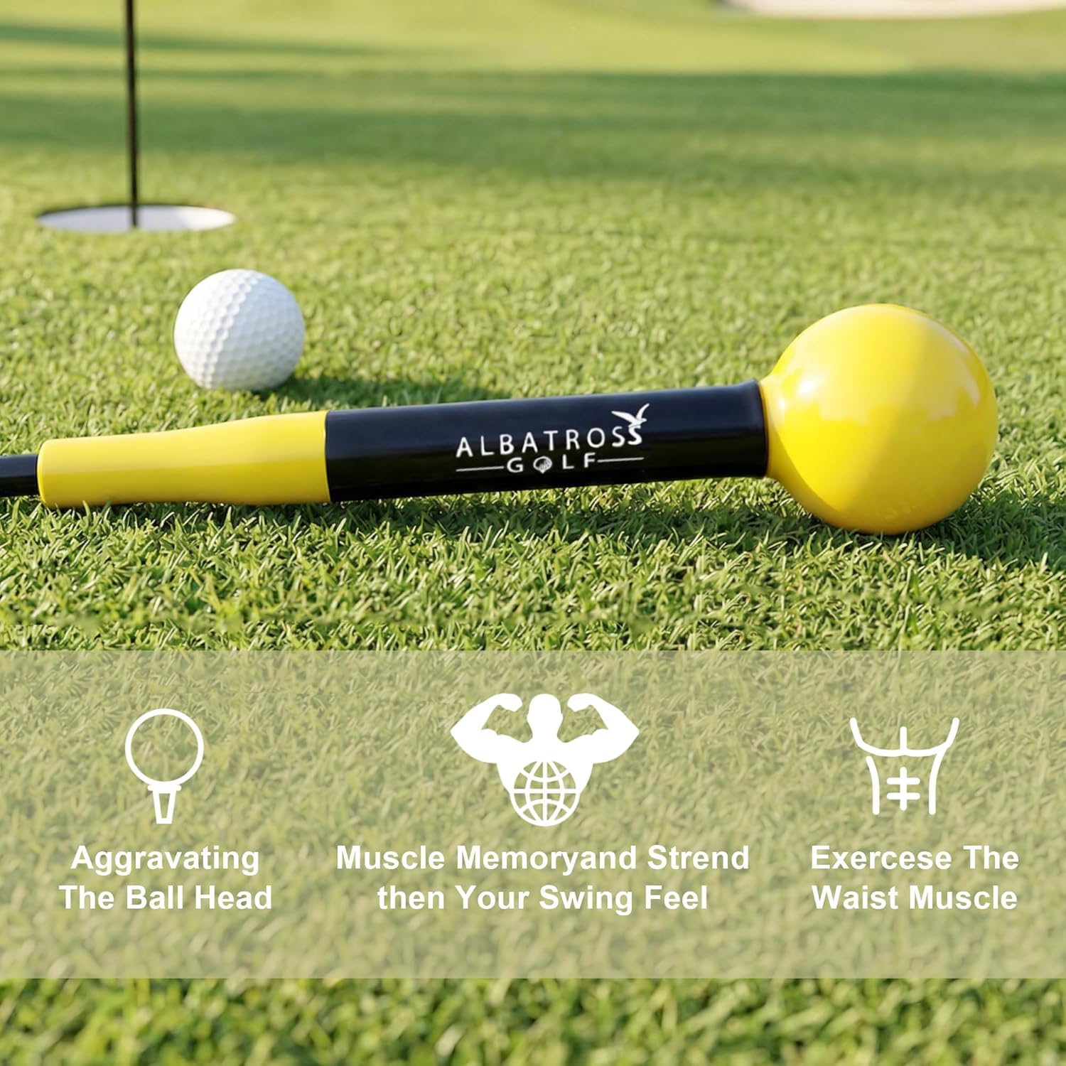 Fitvids Golf Swing Training Aid Golf Swing Trainer Golf Practice Warm-Up Stick for Strength Flexibility and Tempo Training