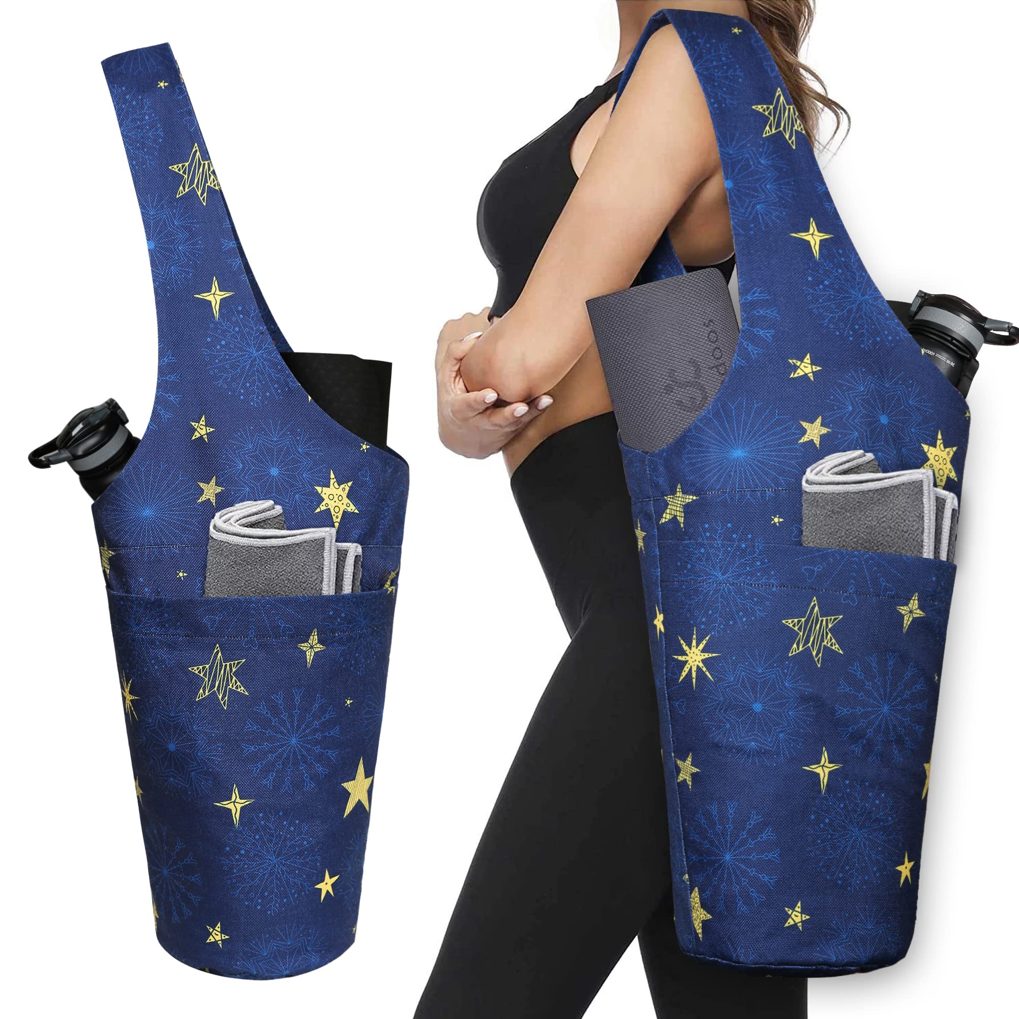 Yoga Mat Bag - Long Tote with Pockets - Holds More Yoga Accessories - Yoga Bag Fit Most Size Mats - Yoga Mat Carrier