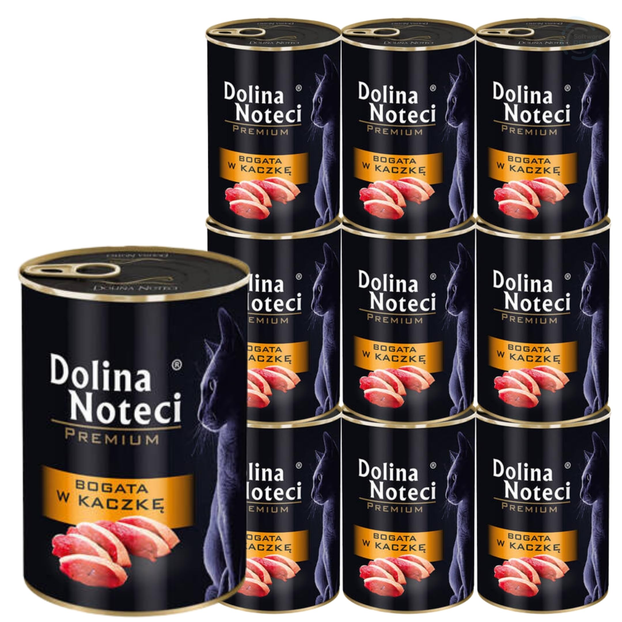 Dolina Noteci Premium Moist & Juicy Wholesome Grain-Free Cat Food - Natural Meat Recipes Enriched with Vitamins & Minerals for Happy, Healthy Cats! (Duck, 10x400g)